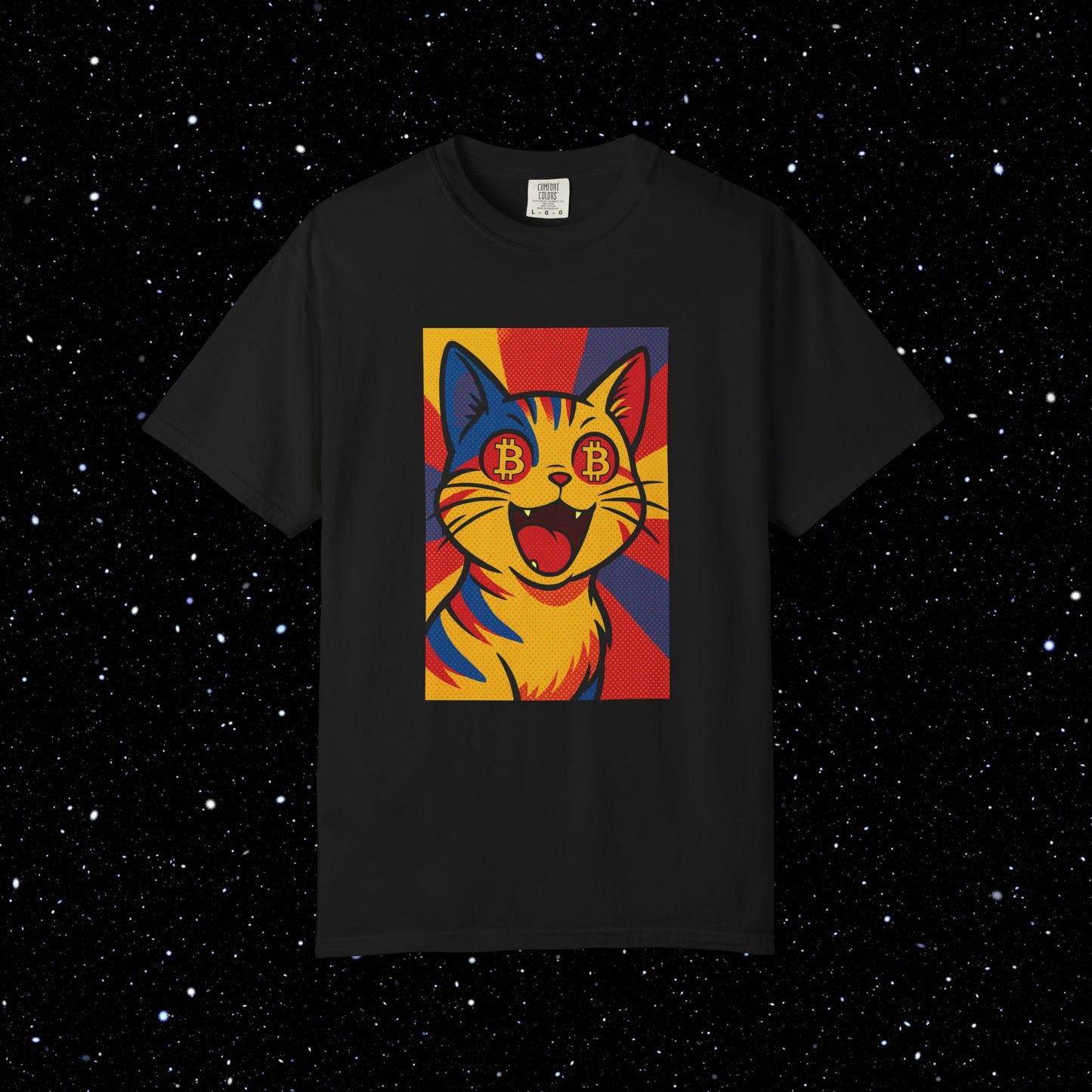 Pop Art Cat Bitcoin Graphic Tee