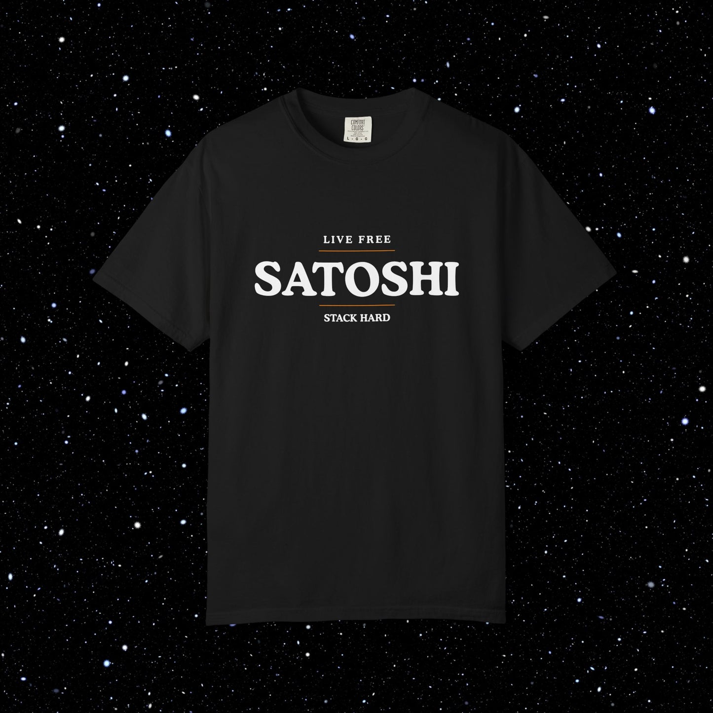 Satoshi Live Free Stack Hard Tee