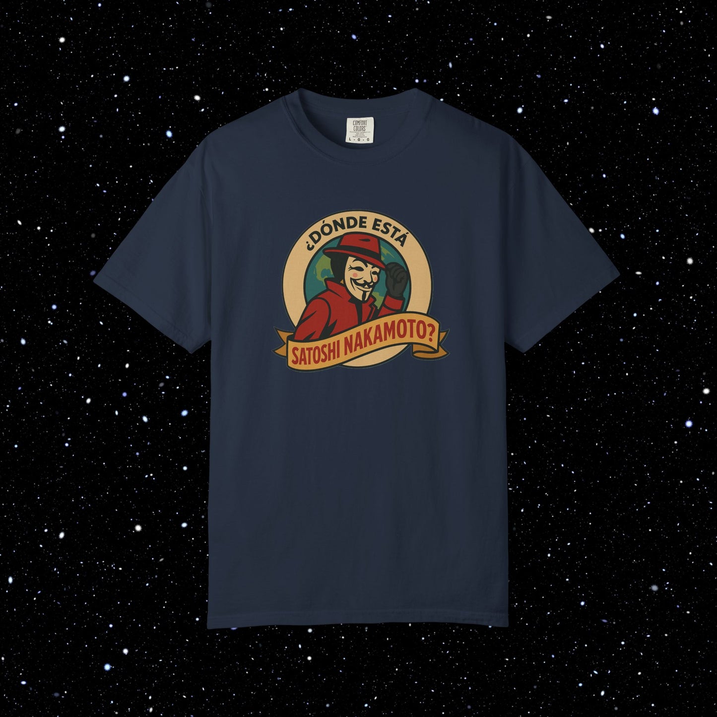 '¿Dónde Está Satoshi Nakamoto?' - Bitcoin Tee Shirt