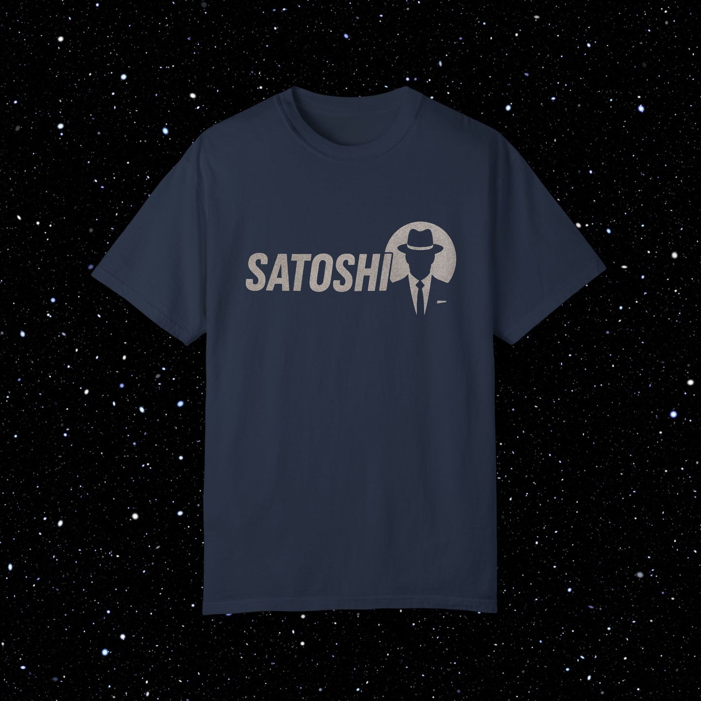 Satoshi Silhouette - Comfort Colors Bitcoin Tee Shirt