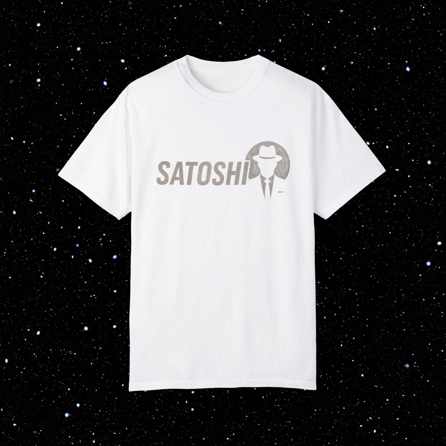 Satoshi Silhouette - Comfort Colors Bitcoin Tee Shirt