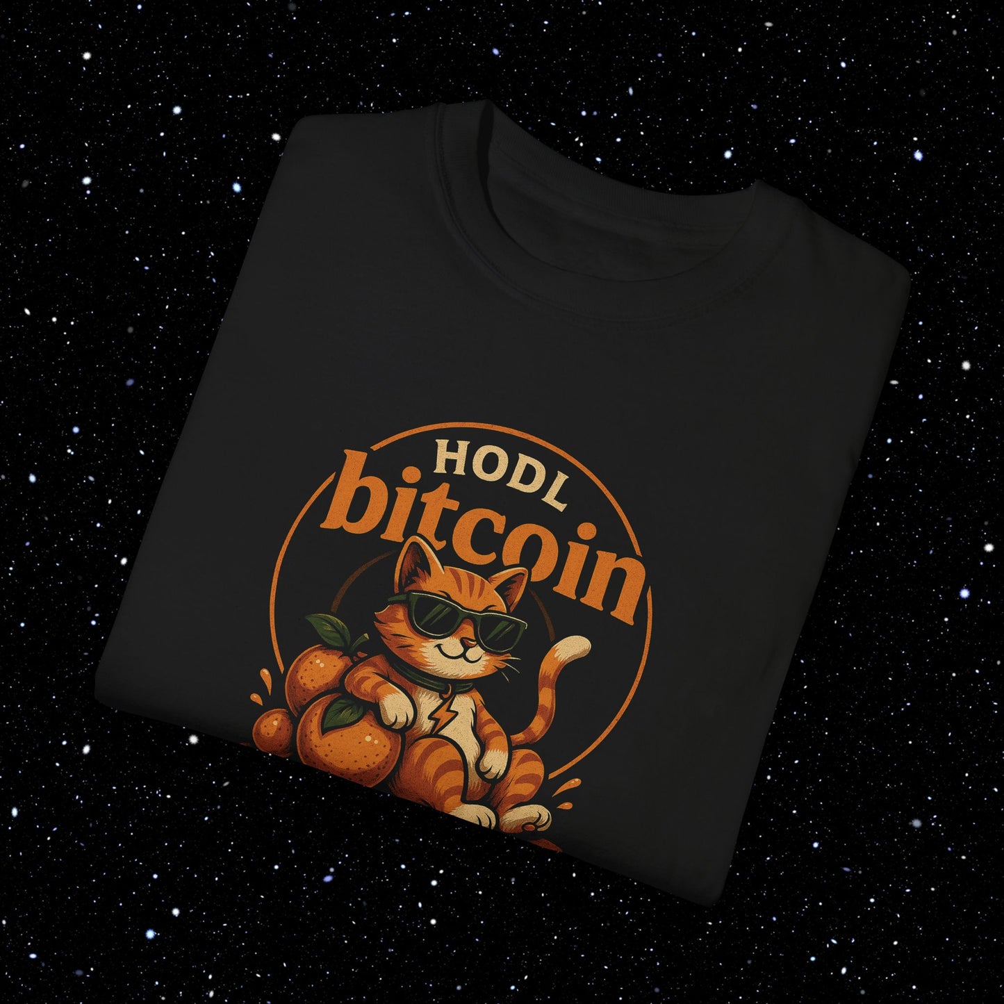 Orange Cat Bitcoin Comfort Colors Tee Shirt