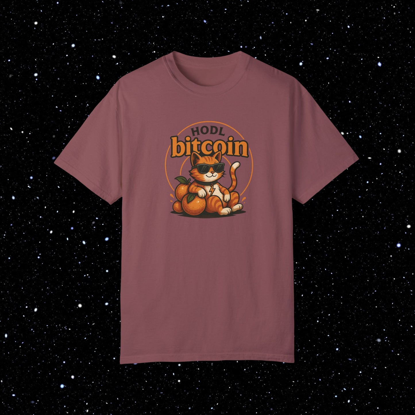Orange Cat Bitcoin Comfort Colors Tee Shirt