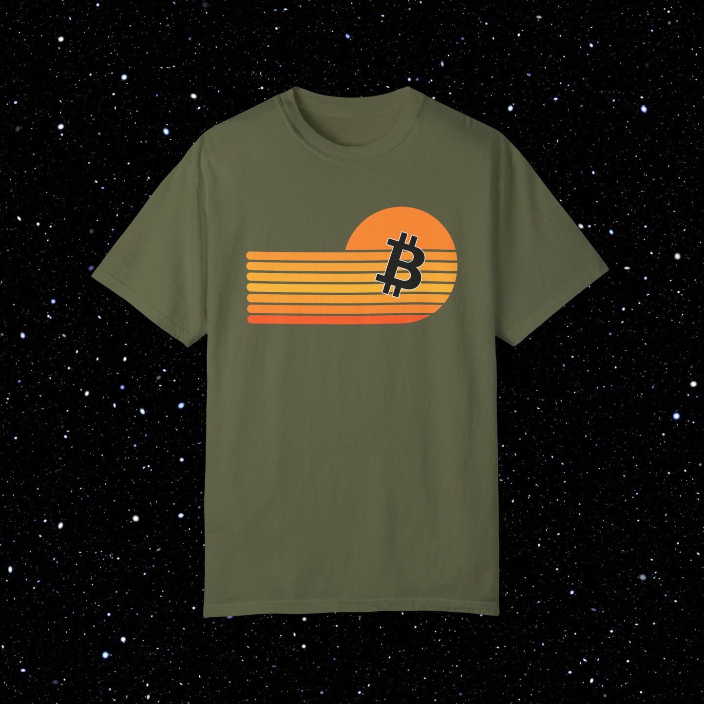 Bitcoin Retro Sunset Tee Shirt