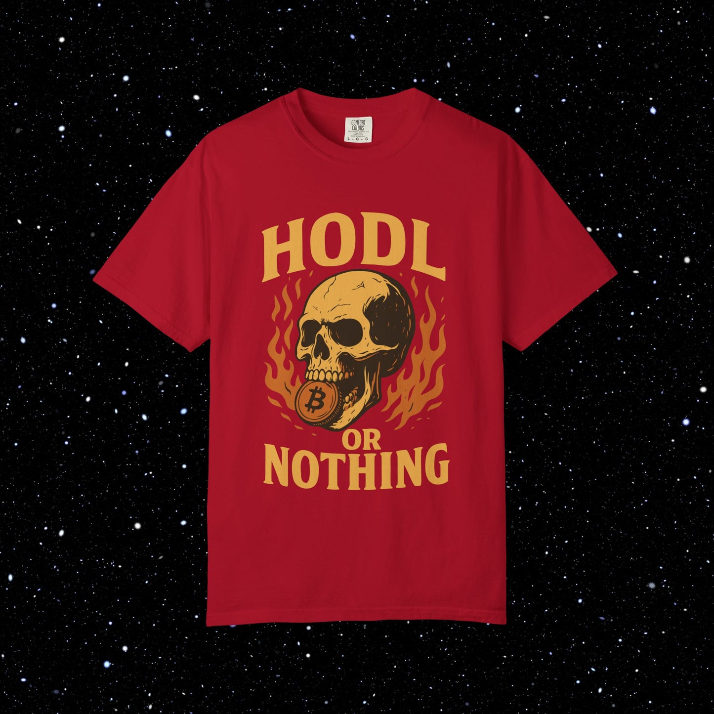 HODL or Nothing Flaming Skull Bitcoin Tee