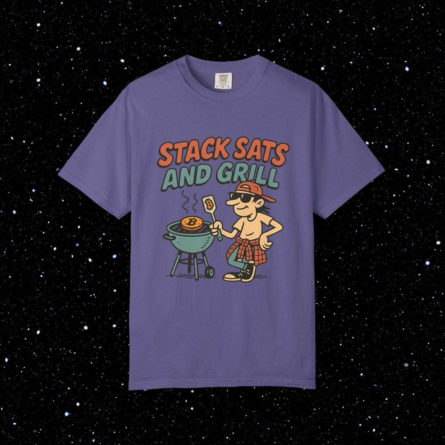 Stack sats and grill bitcoin tee