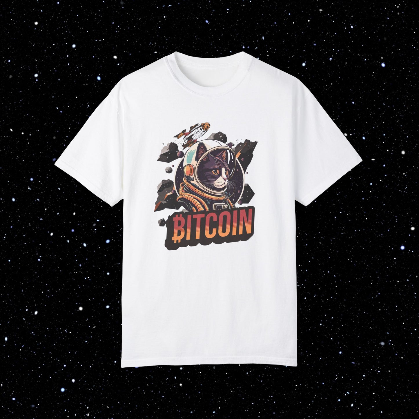 Bitcoin Catstronaut Comfort Colors Tee Shirt