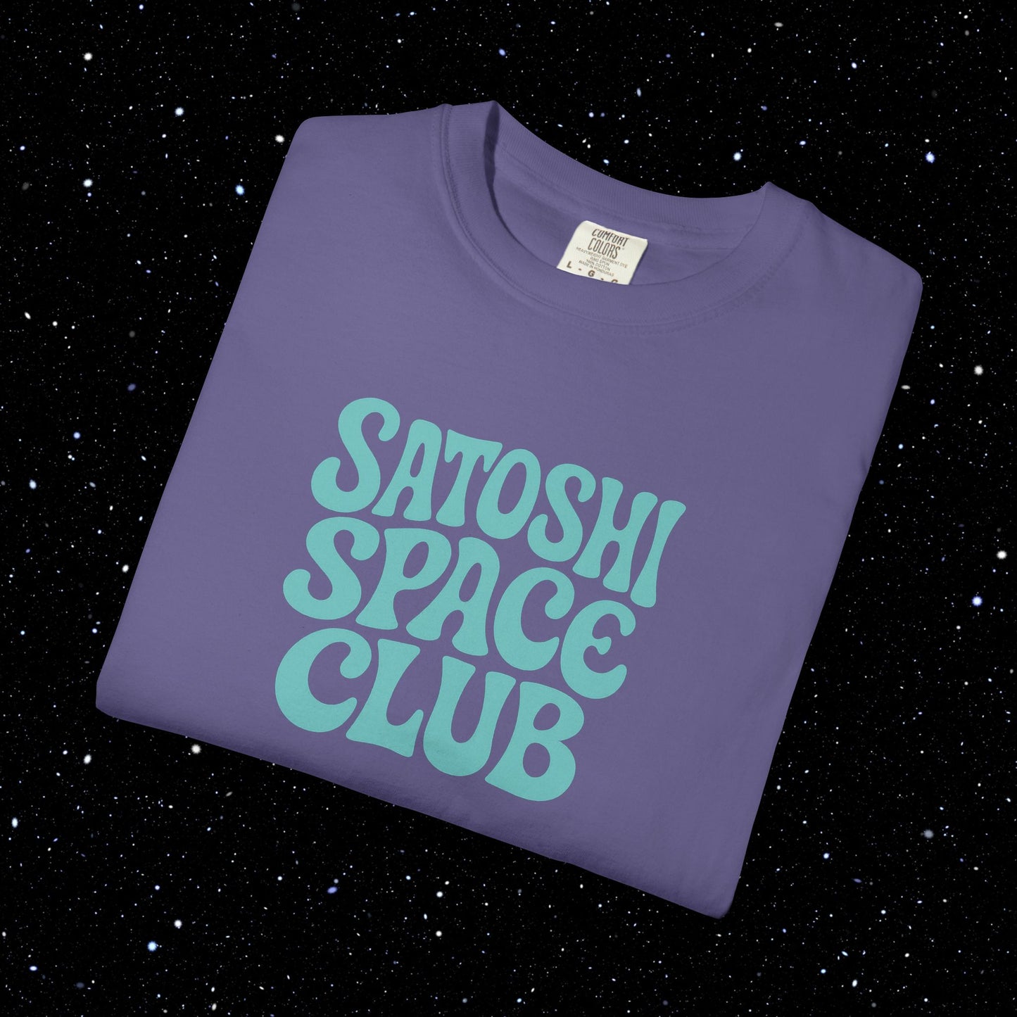 Satoshi Space Club - Groovy Bitcoin Comfort Colors Tee Shirt