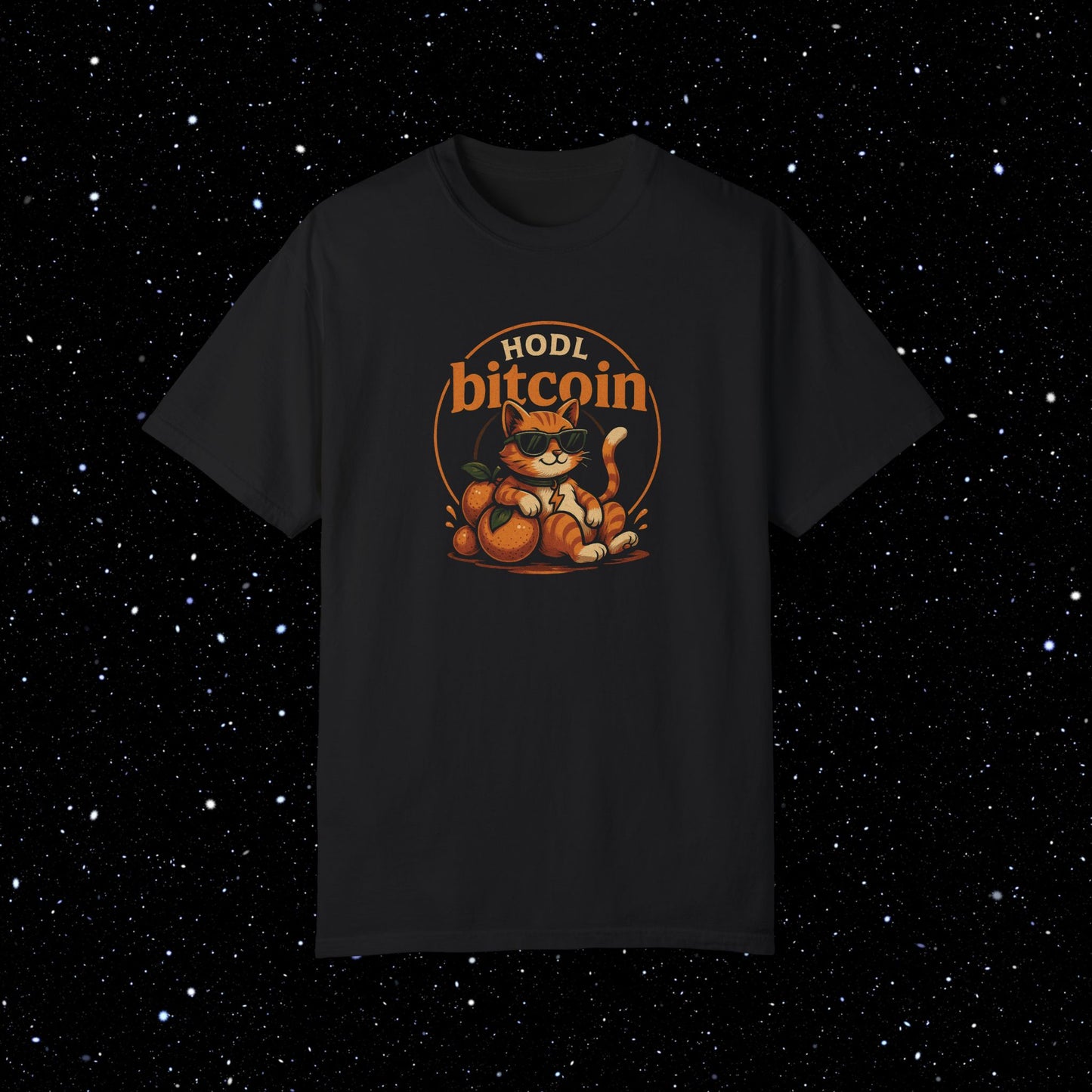 Orange Cat Bitcoin Comfort Colors Tee Shirt