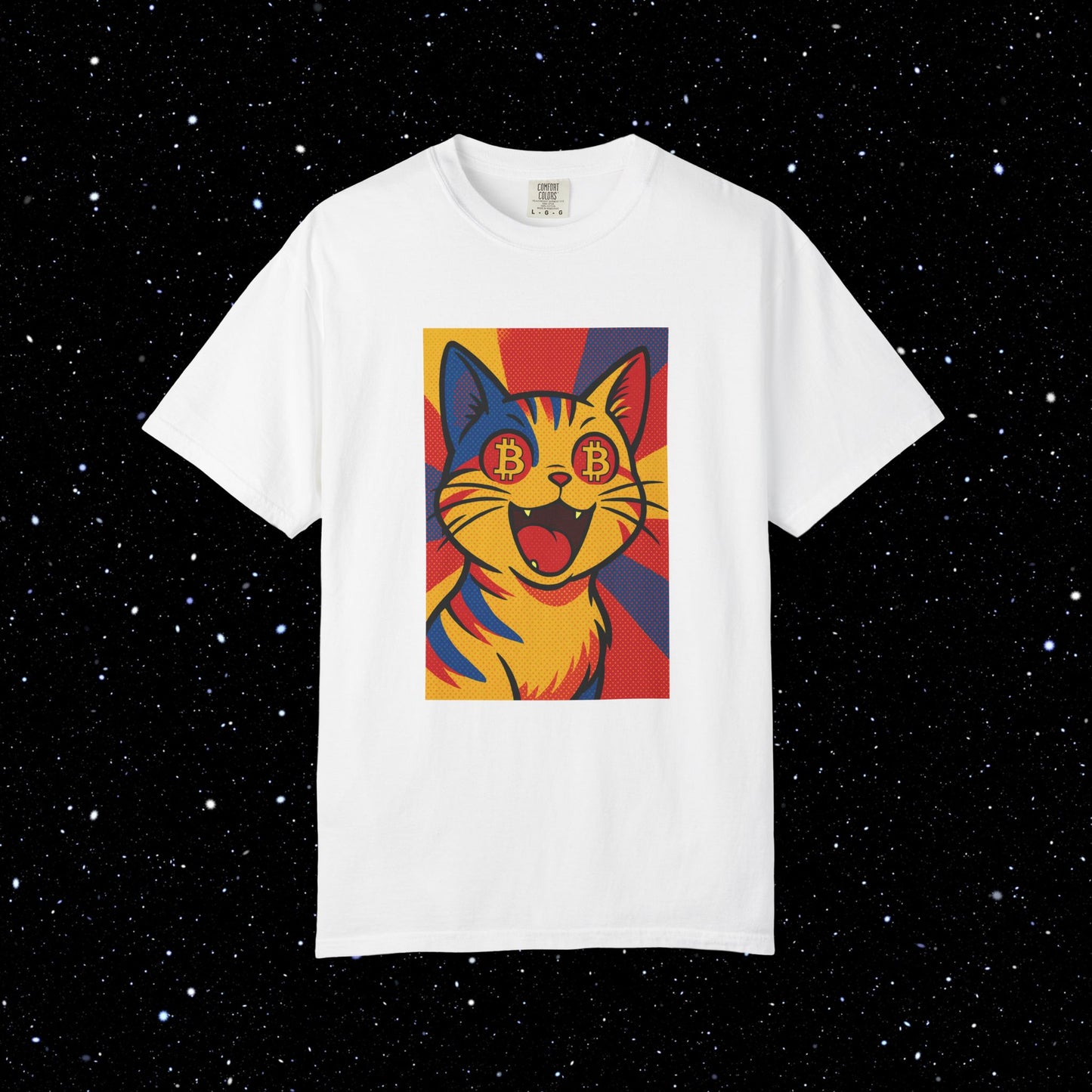 Pop Art Cat Bitcoin Graphic Tee