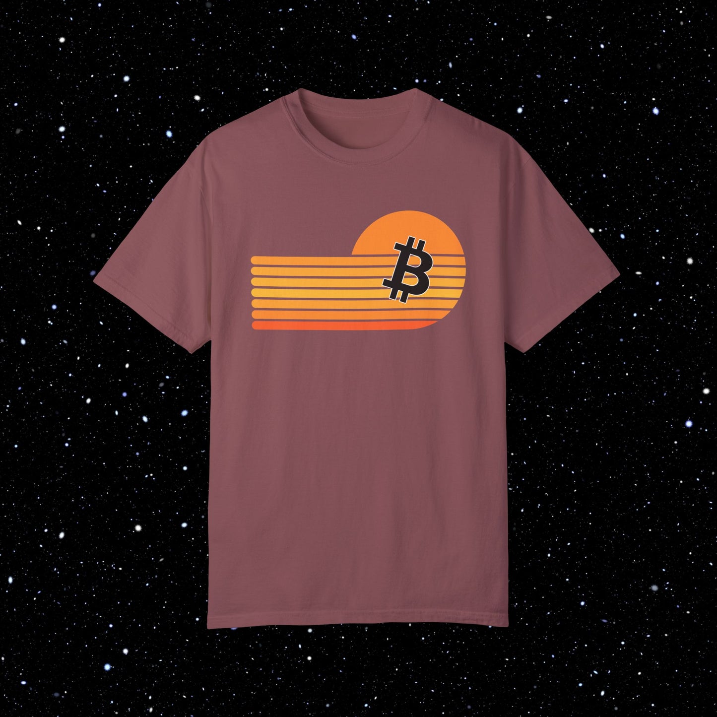 Bitcoin Retro Sunset Tee Shirt