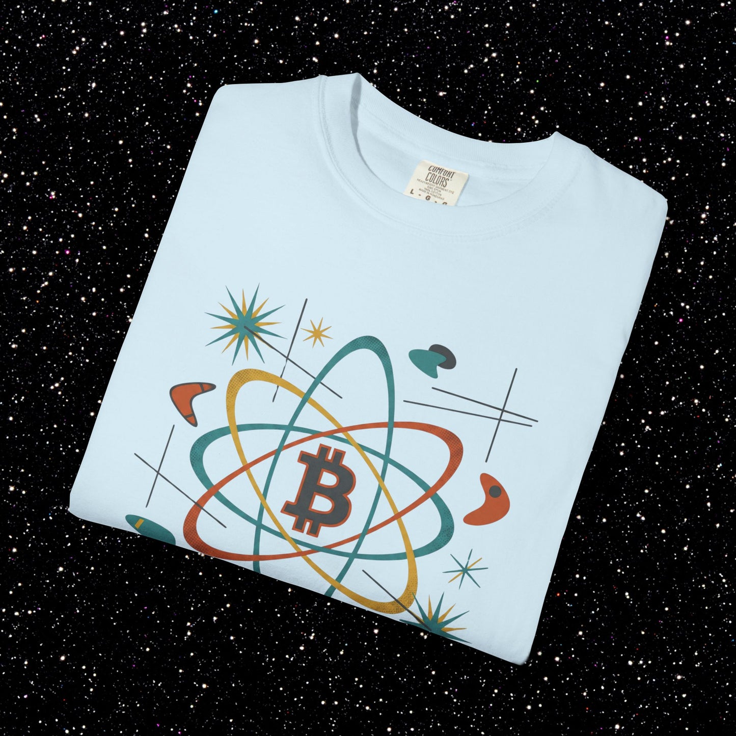 Bitcoin Atomic Currency T-Shirt — Retro Space Crypto Tee