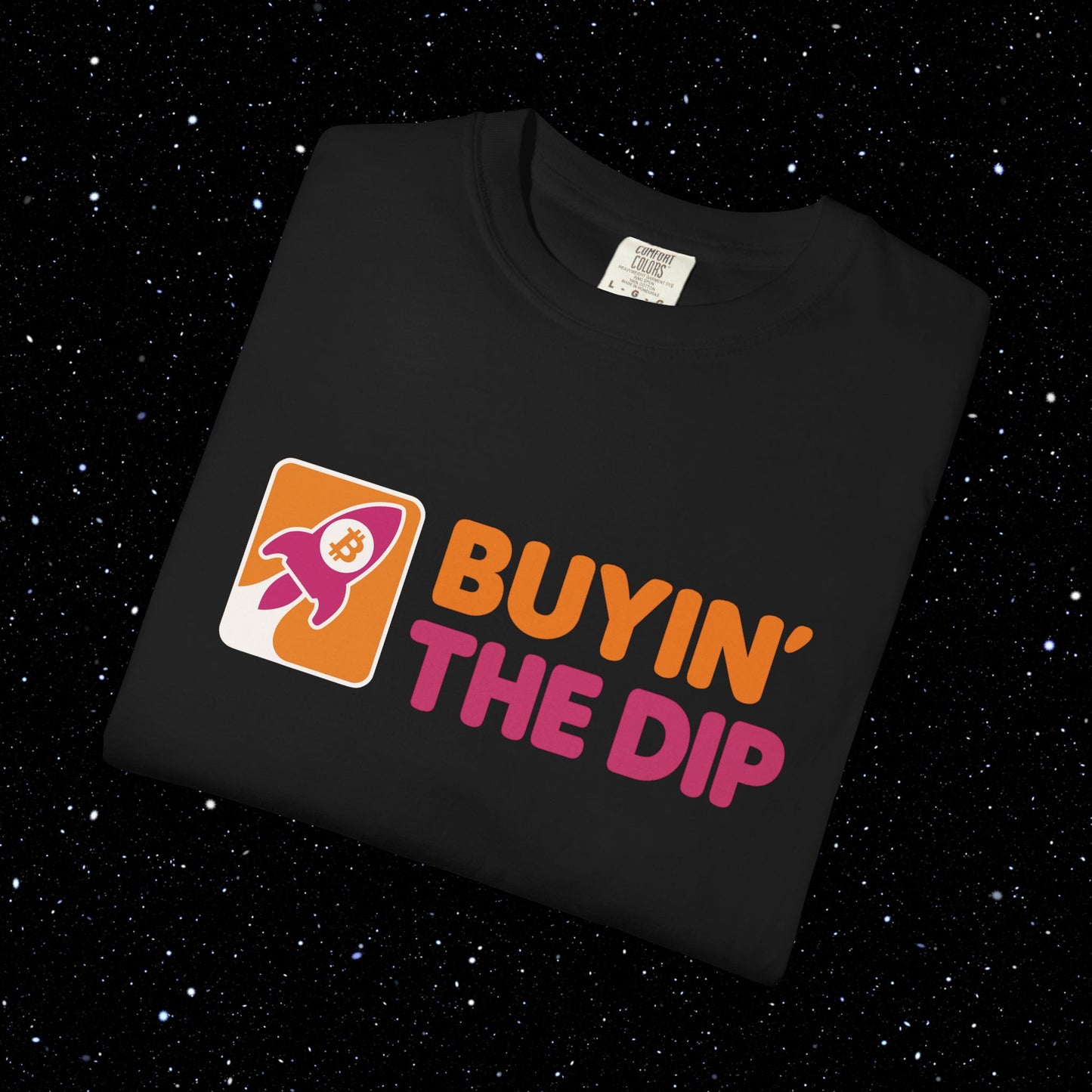 Buyin' the Dip Bitcoin Rocket Tee Shirt