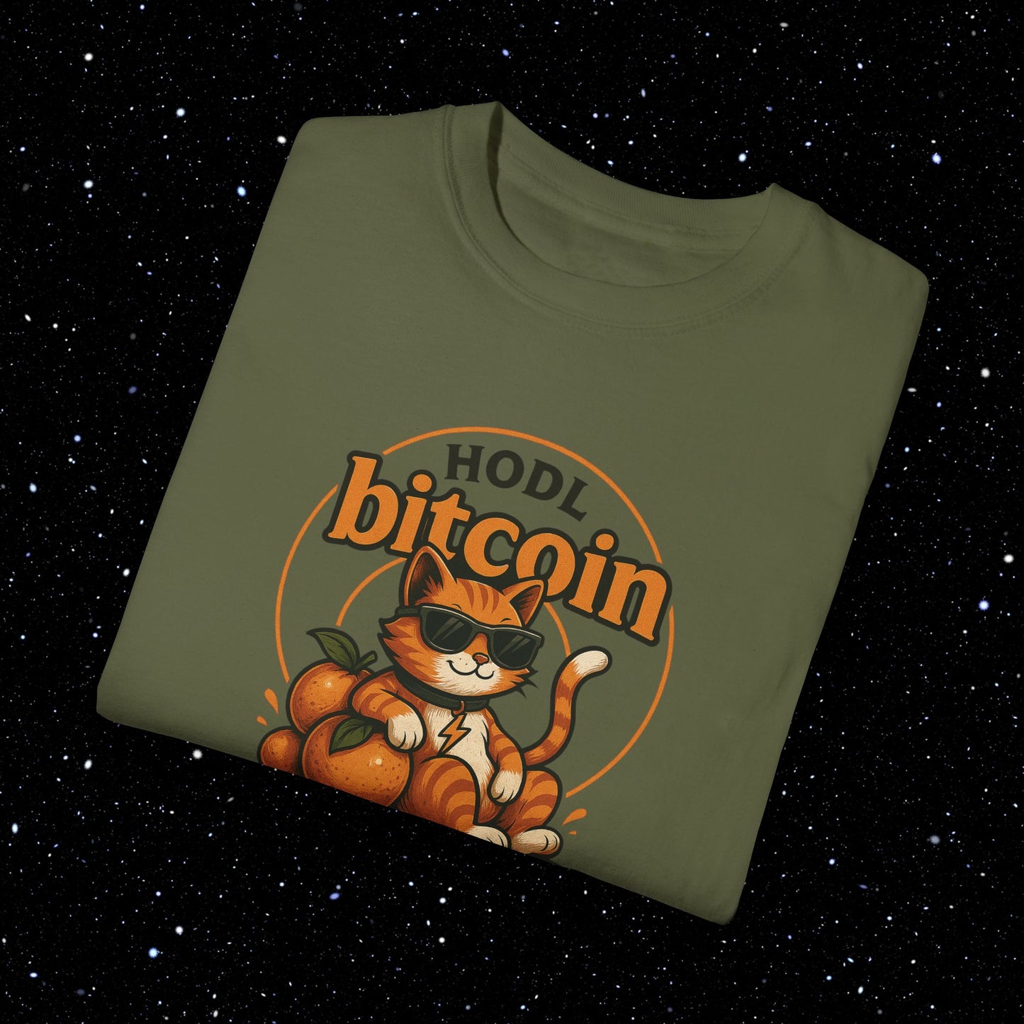 Orange Cat Bitcoin Comfort Colors Tee Shirt