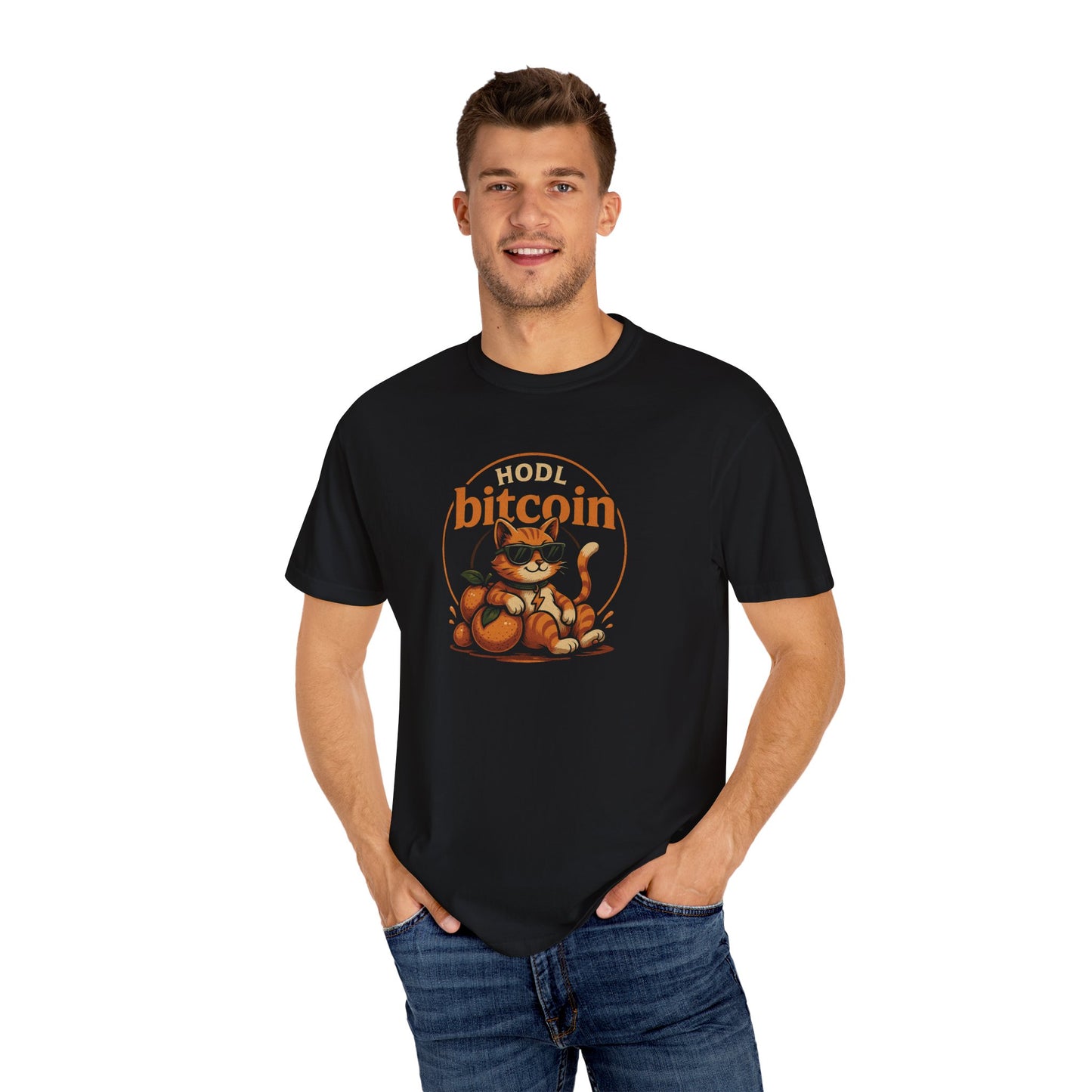 Orange Cat Bitcoin Comfort Colors Tee Shirt