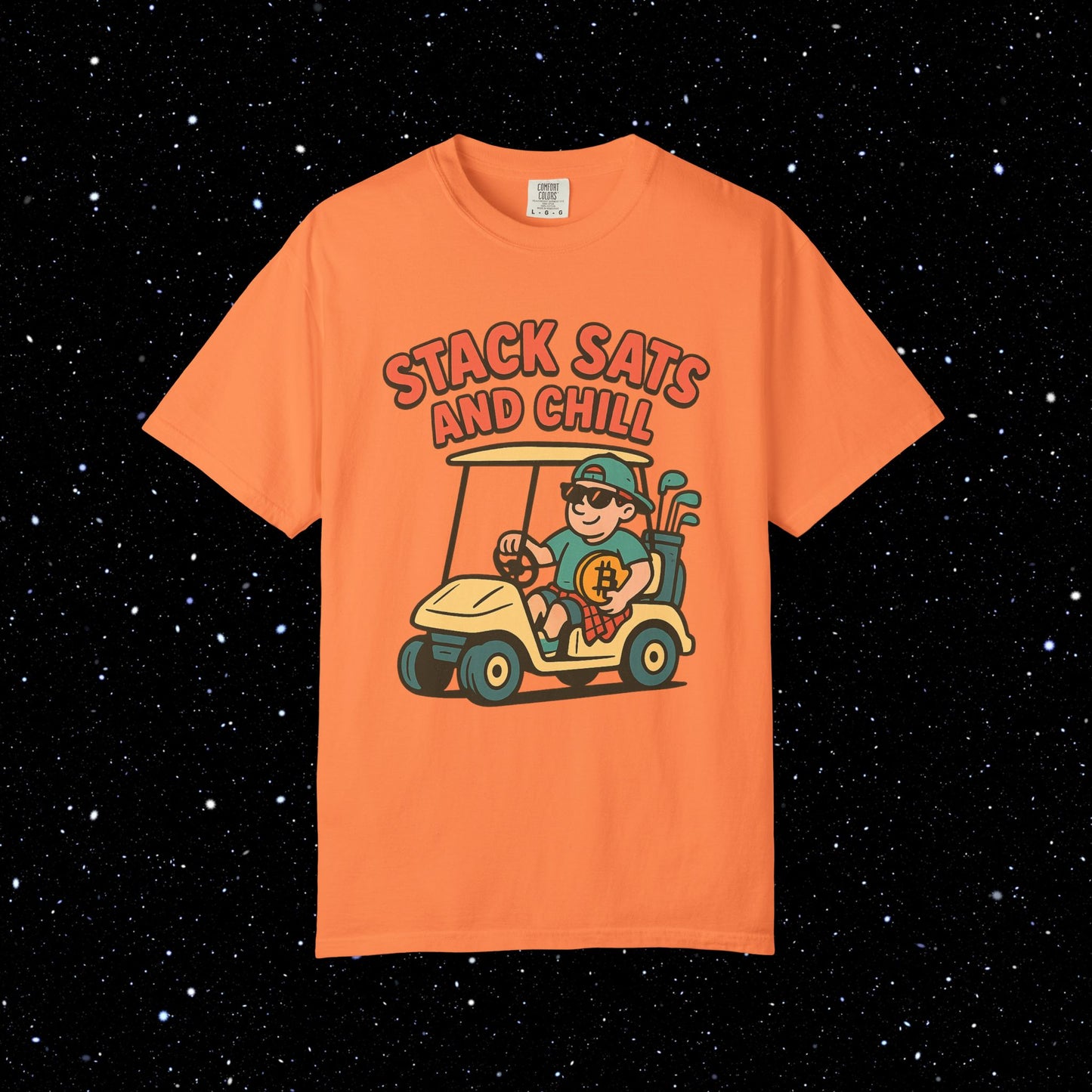 Stack sats and chill golf tee