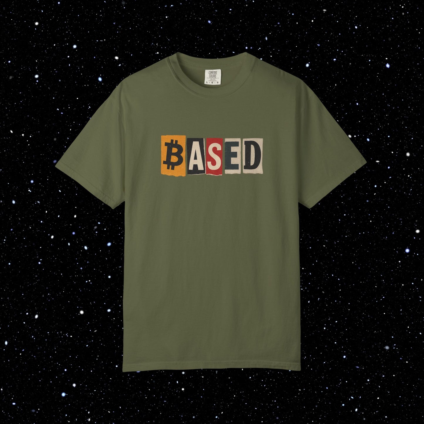 Based Cutout Comfort Colors Bitcoin Tee