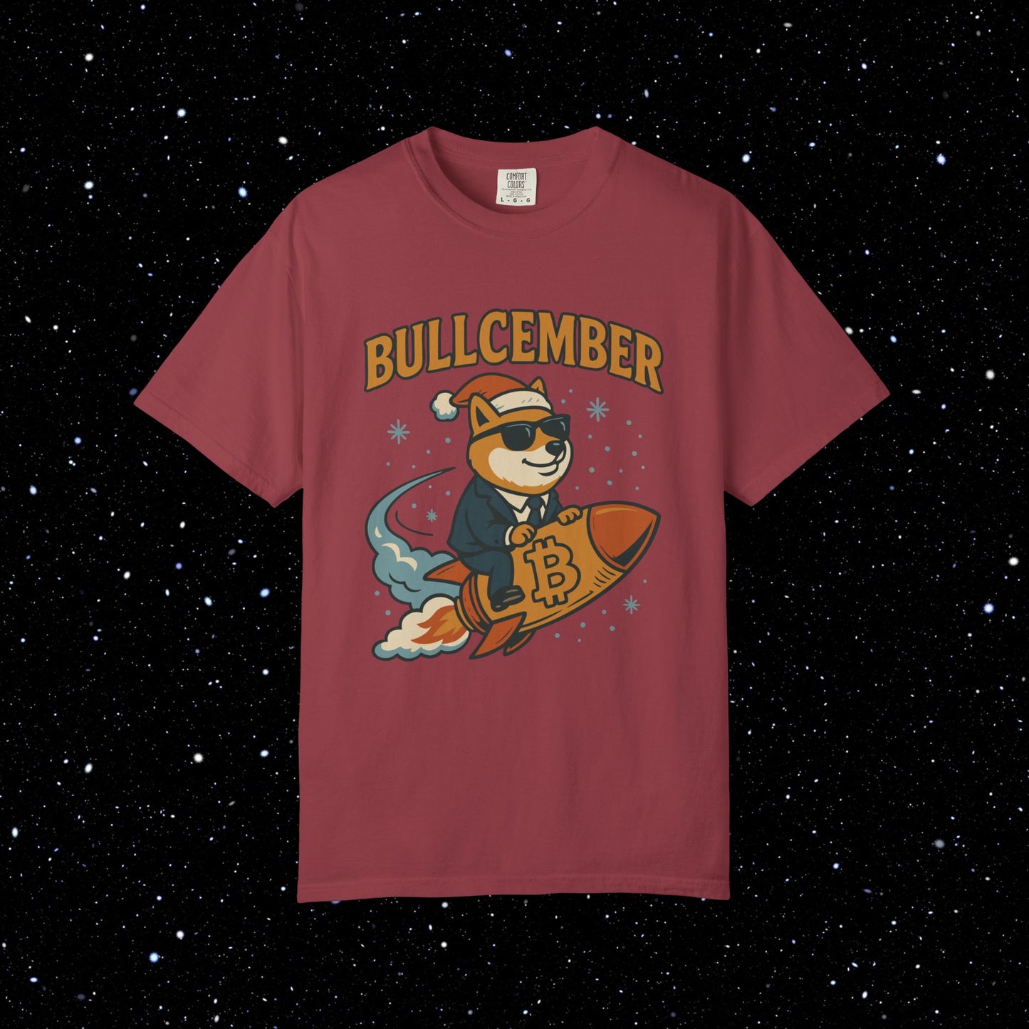 Bullcember Rocket Doge Bitcoin Tee