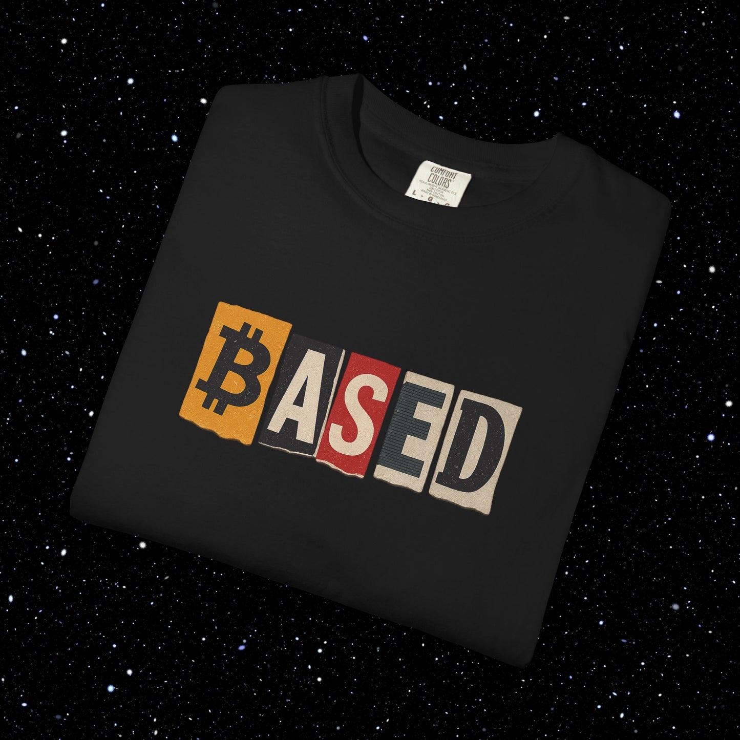 Based Cutout Comfort Colors Bitcoin Tee