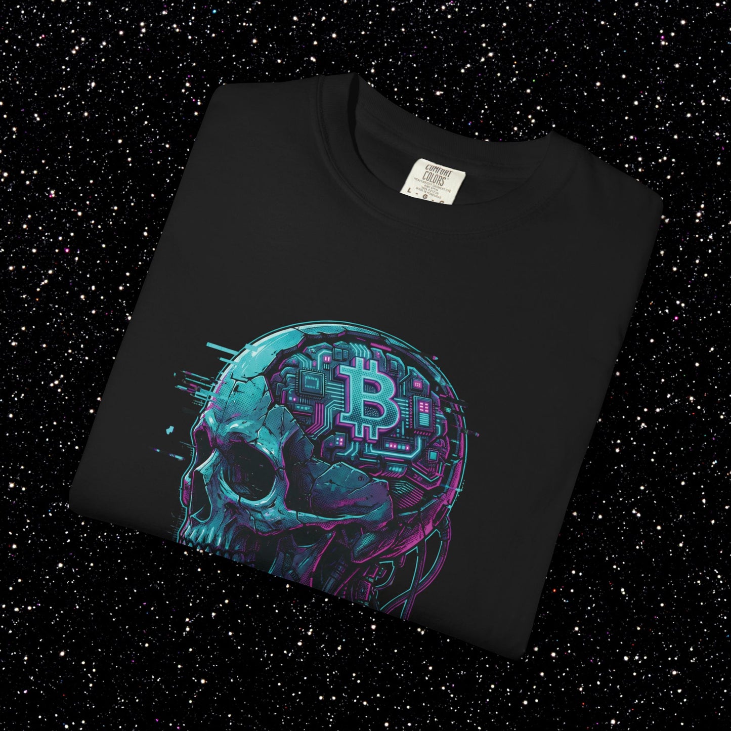 Cypherpunk Bitcoin Skull T-Shirt | Neo-Cypherpunk BTC Graphic Tee