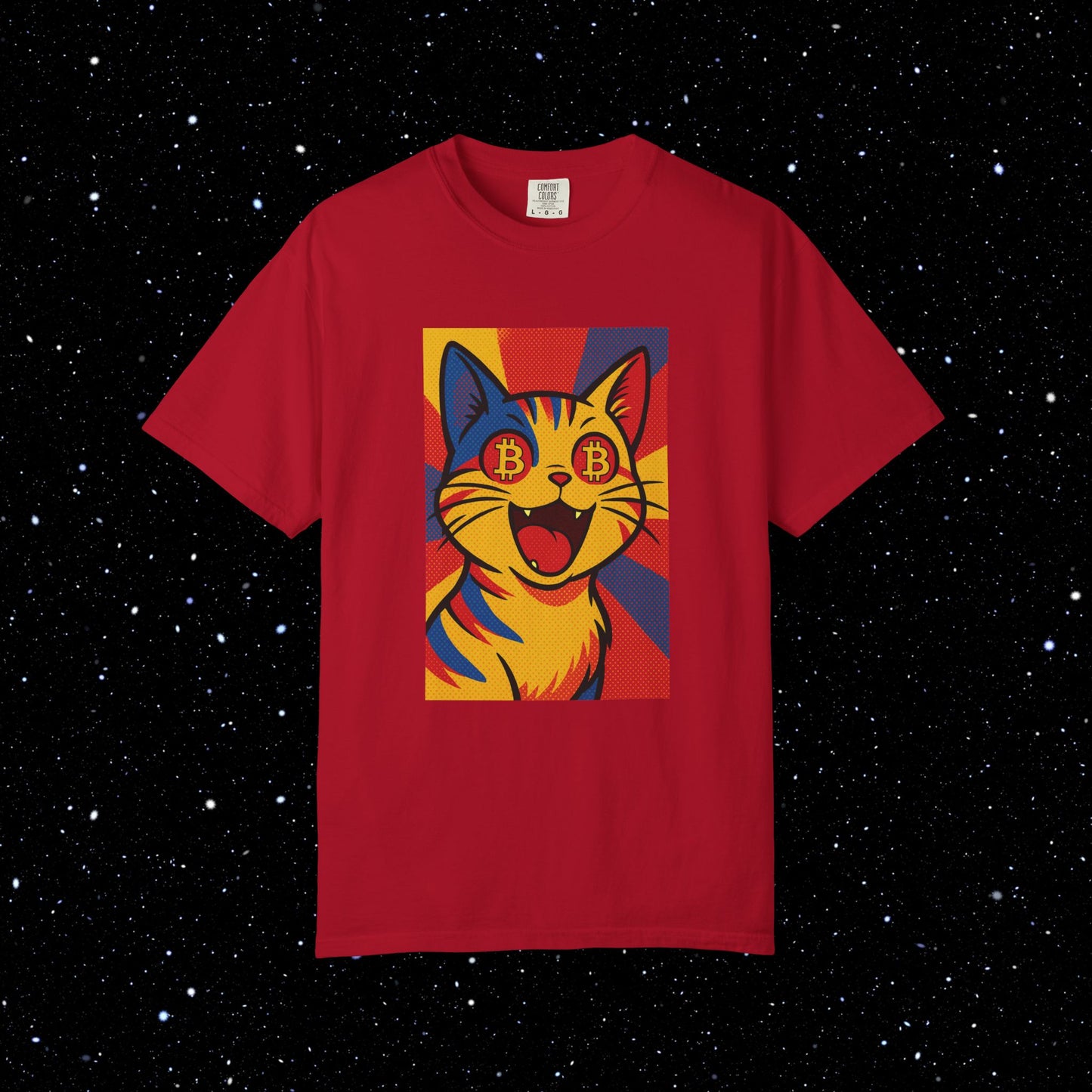 Pop Art Cat Bitcoin Graphic Tee