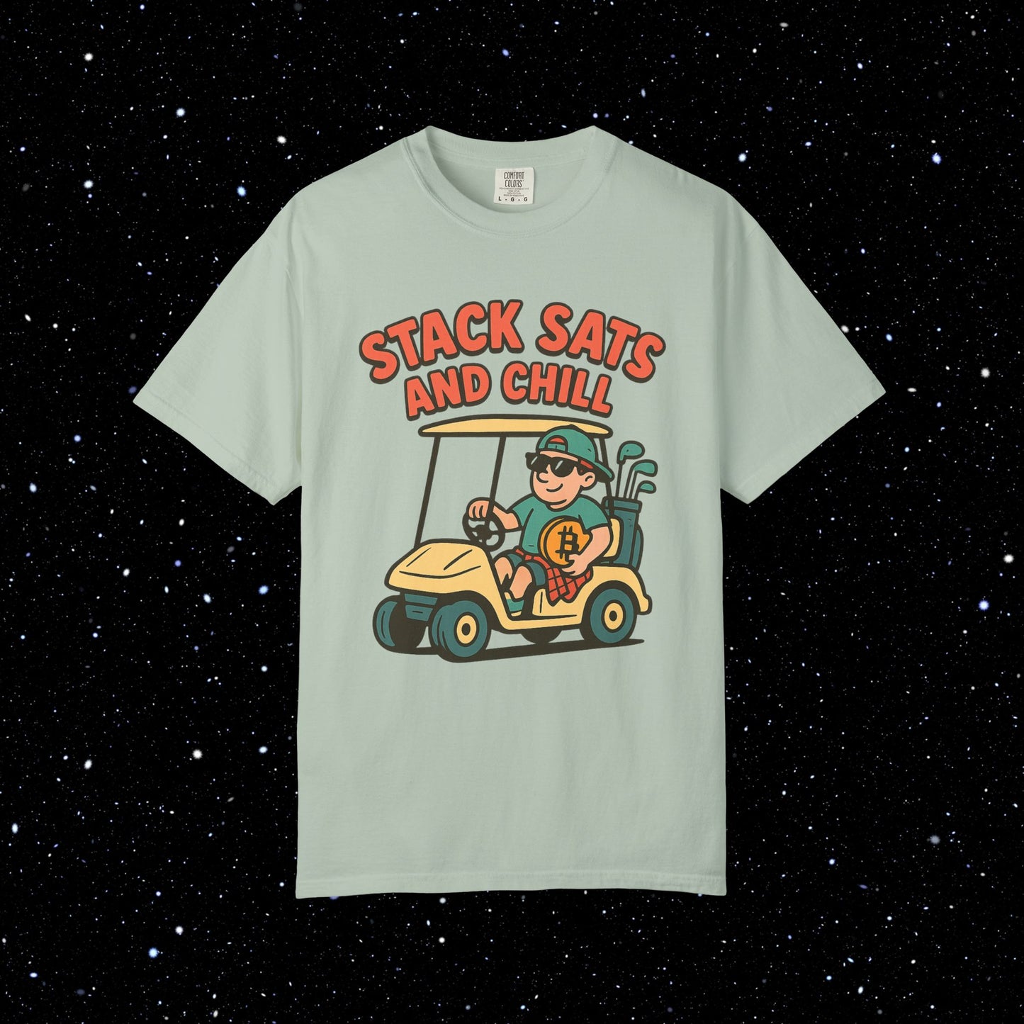 Stack sats and chill golf tee