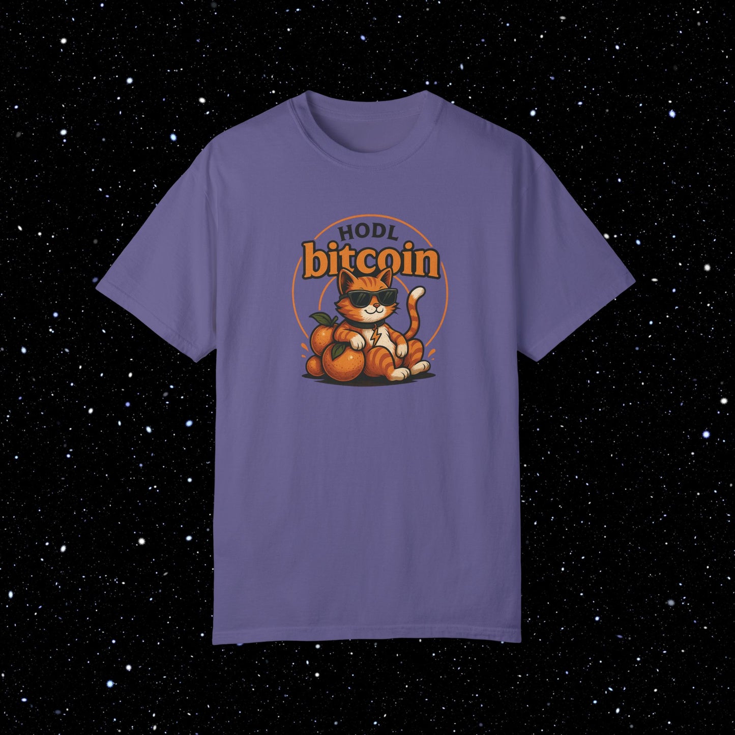 Orange Cat Bitcoin Comfort Colors Tee Shirt