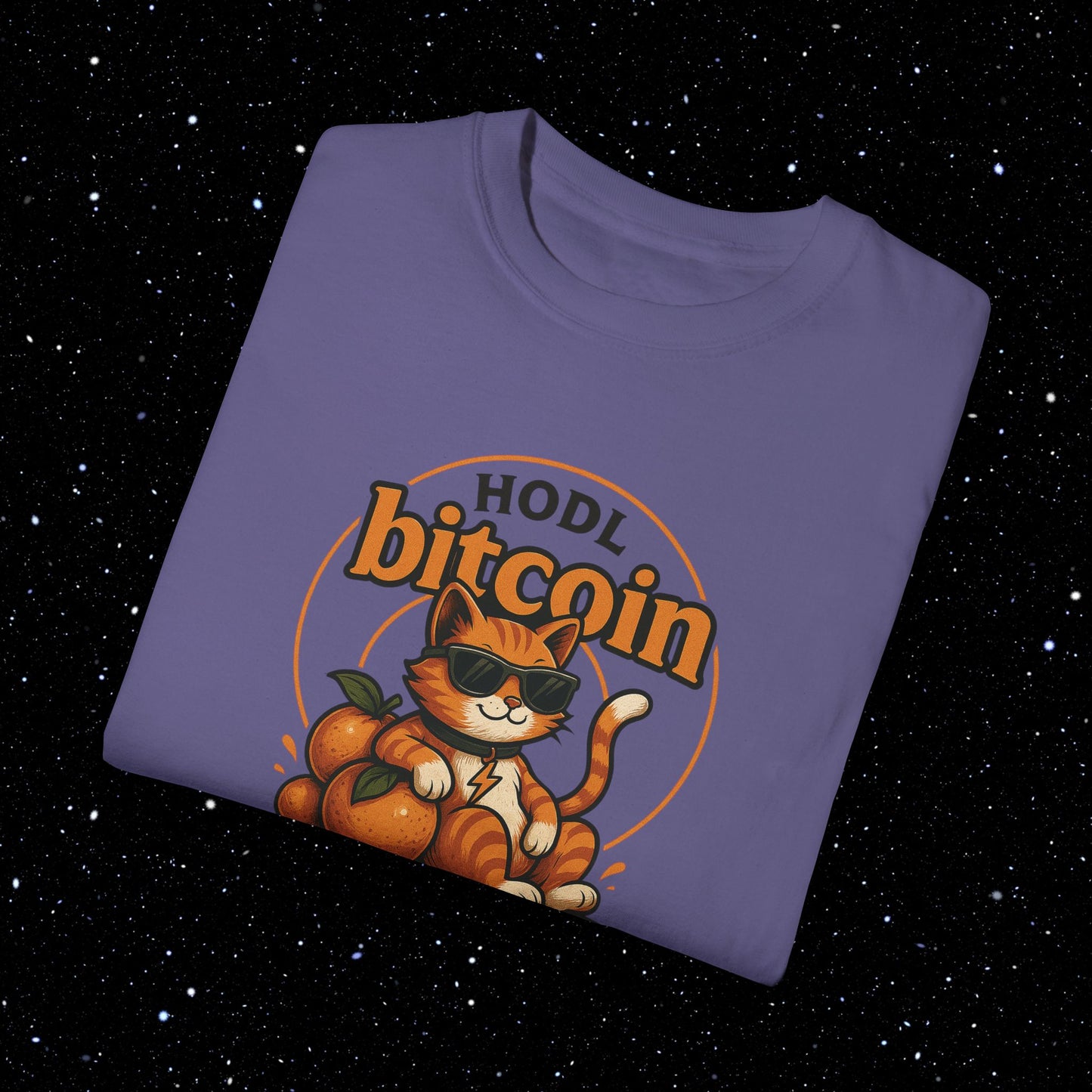 Orange Cat Bitcoin Comfort Colors Tee Shirt