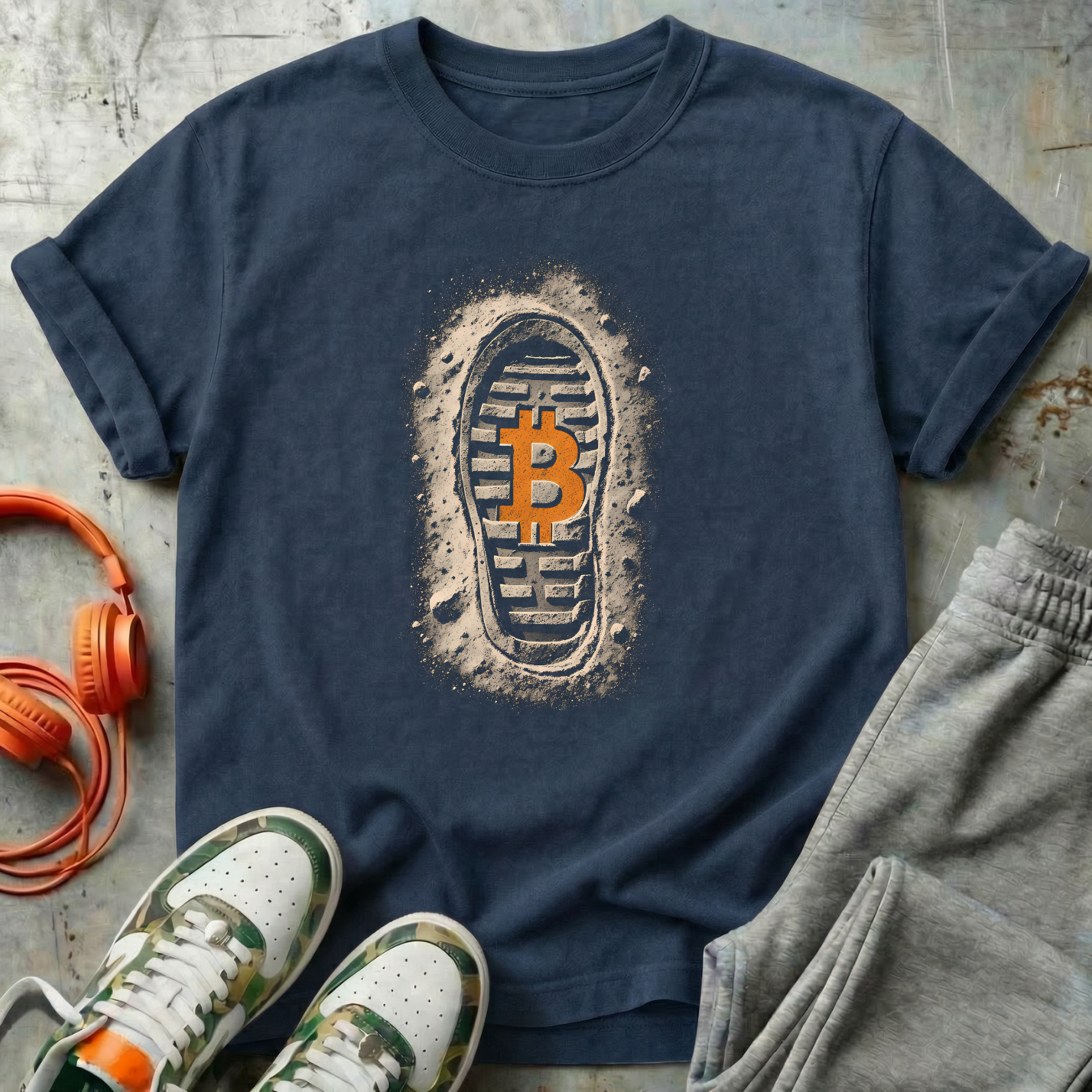 Bitcoin Moon Shoe Print