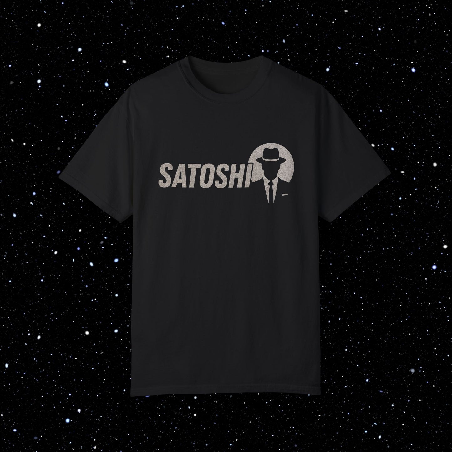 Satoshi Silhouette - Comfort Colors Bitcoin Tee Shirt