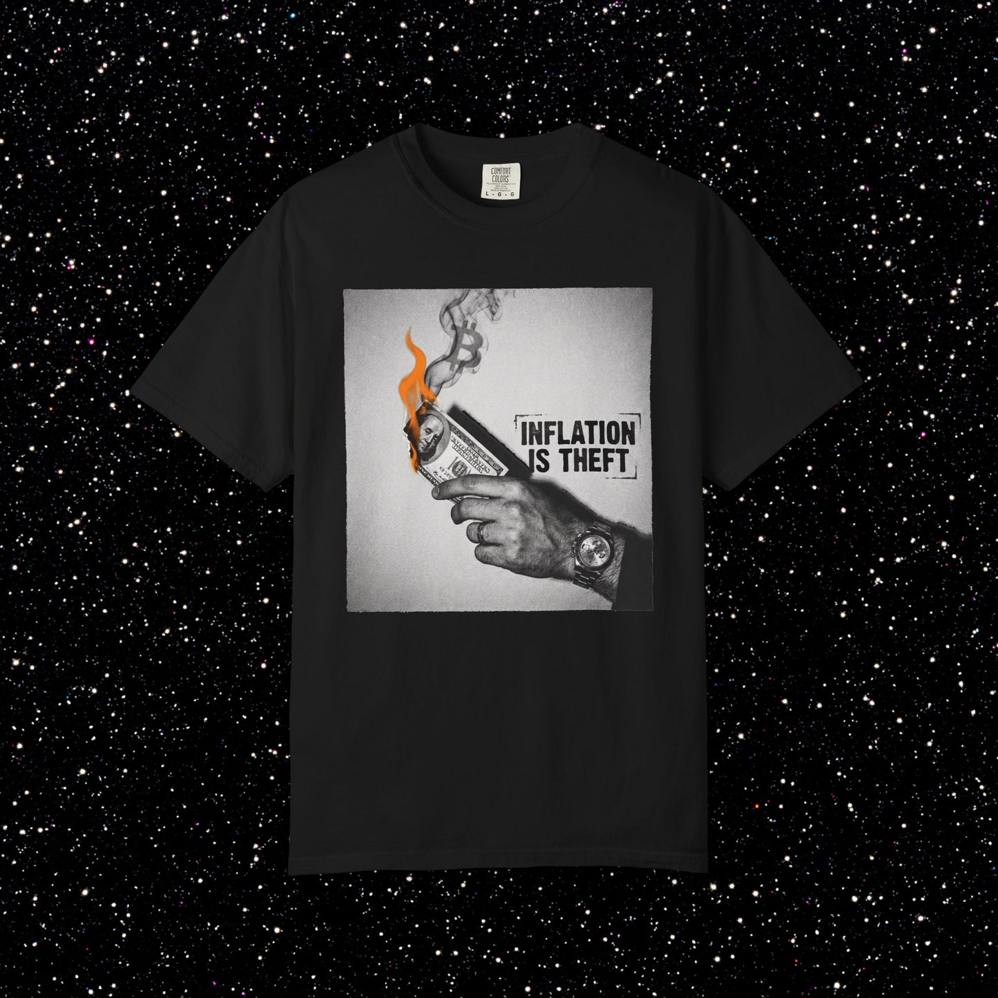 Inflation Is Theft Burning Tee