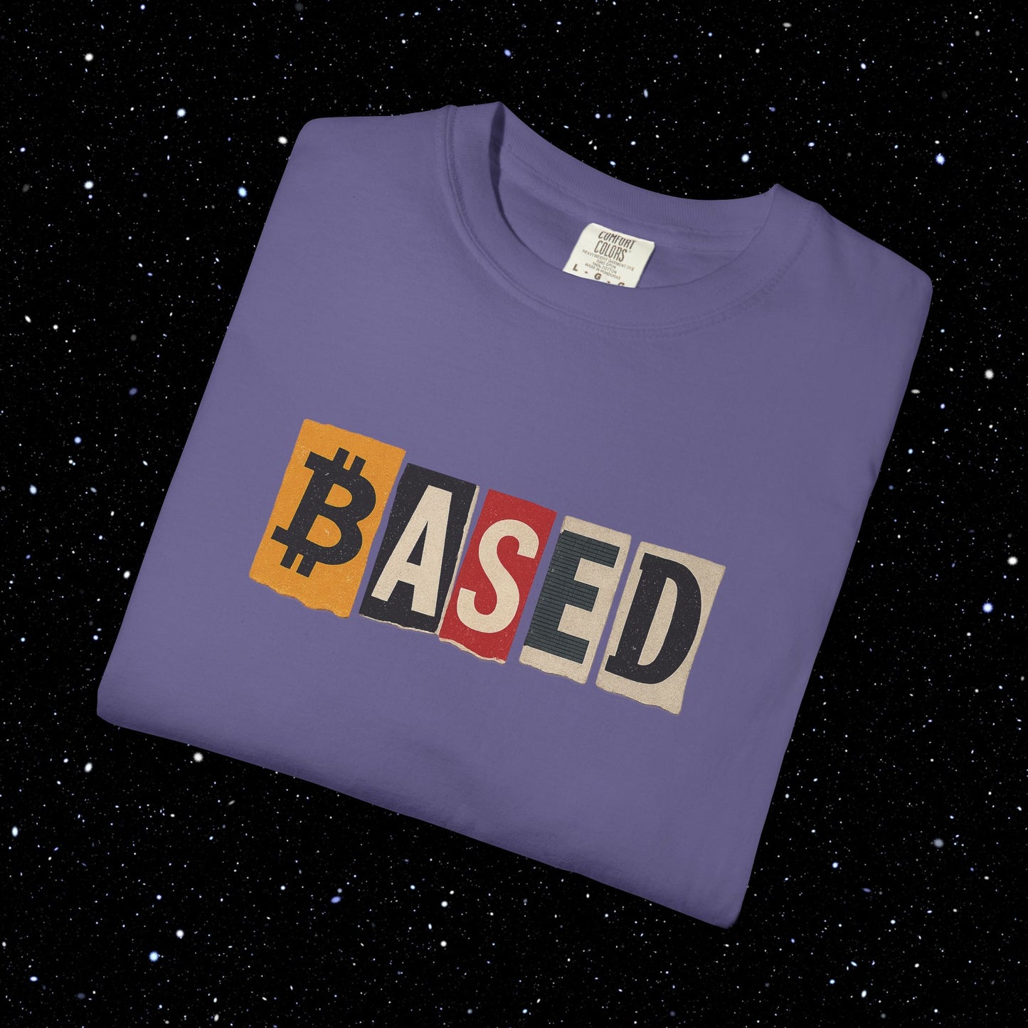Based Cutout Comfort Colors Bitcoin Tee