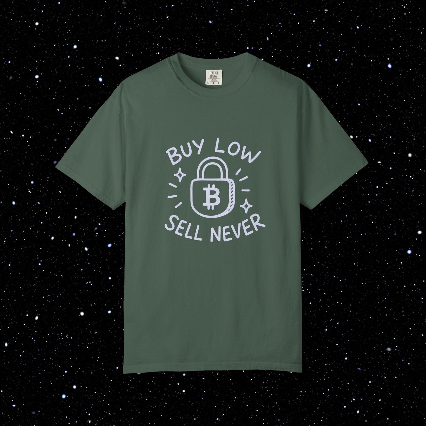Buy Low Sell Never Bitcoin Tee
