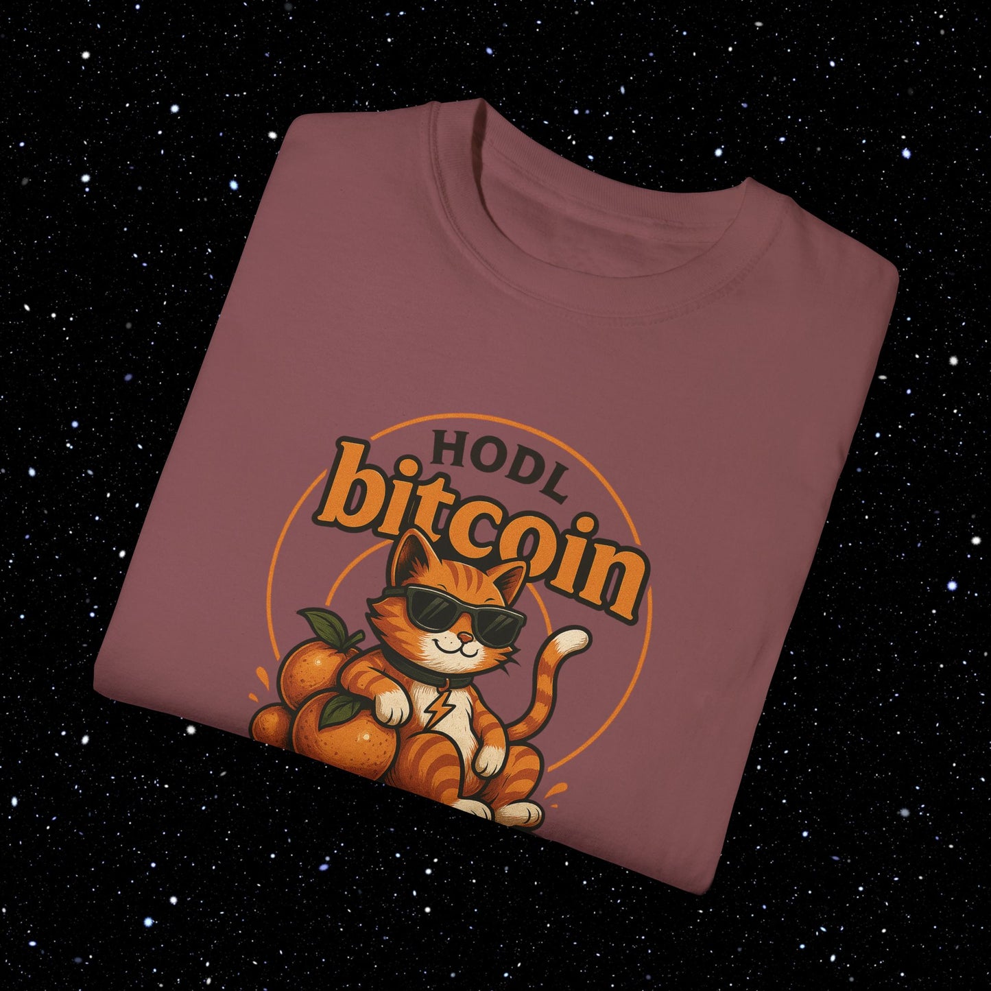 Orange Cat Bitcoin Comfort Colors Tee Shirt