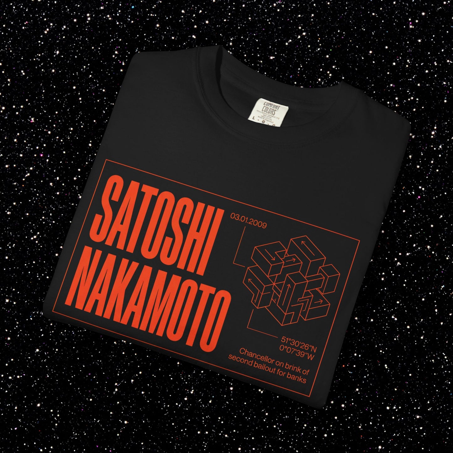 Satoshi Nakamoto T-Shirt | Bitcoin Genesis Block Tribute Tee