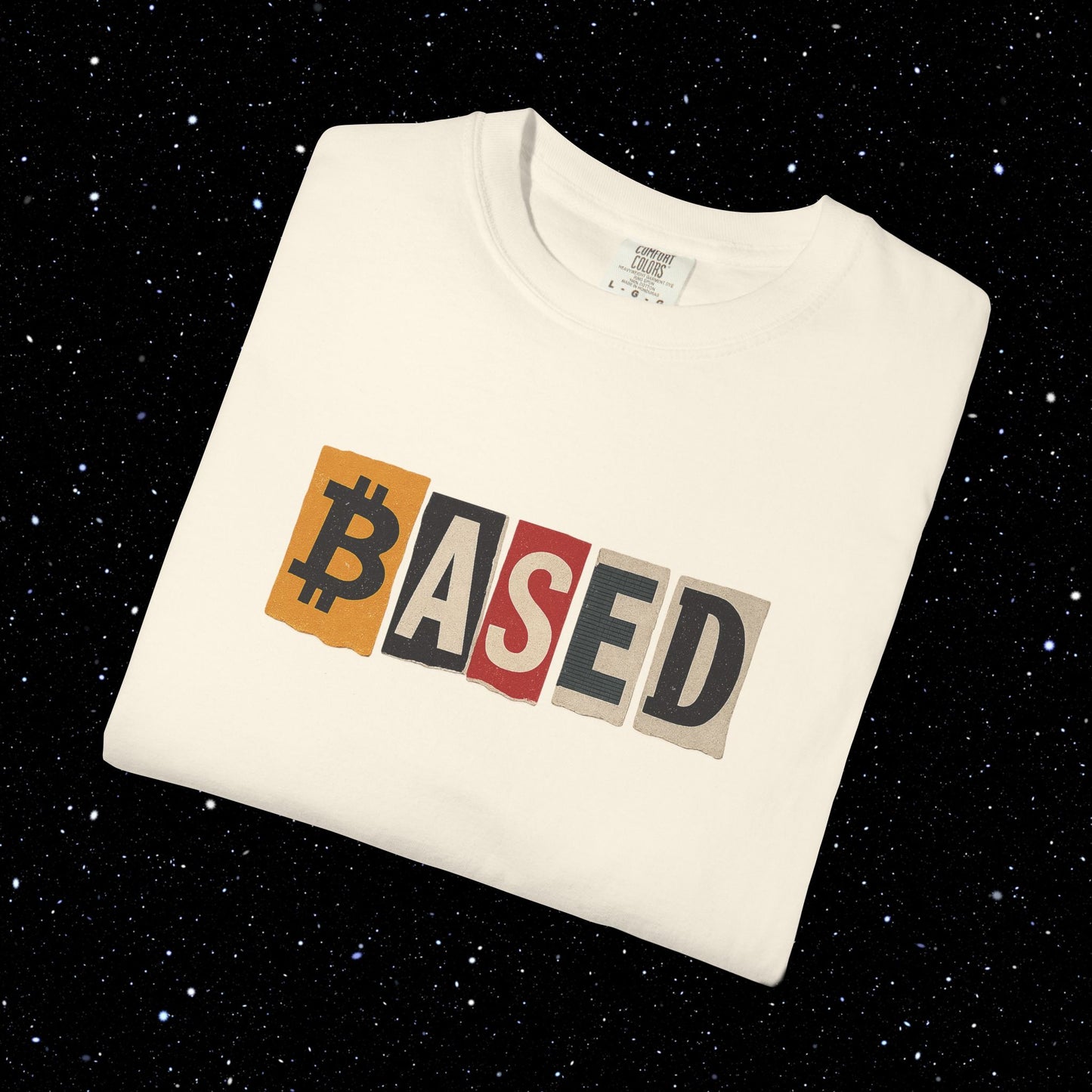 Based Cutout Comfort Colors Bitcoin Tee