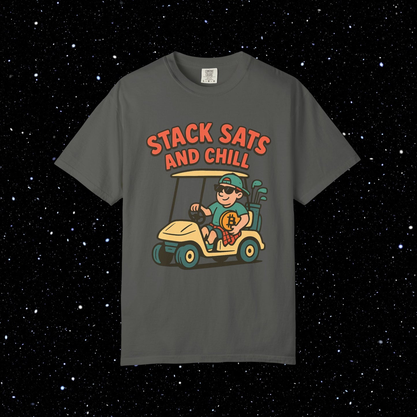 Stack sats and chill golf tee