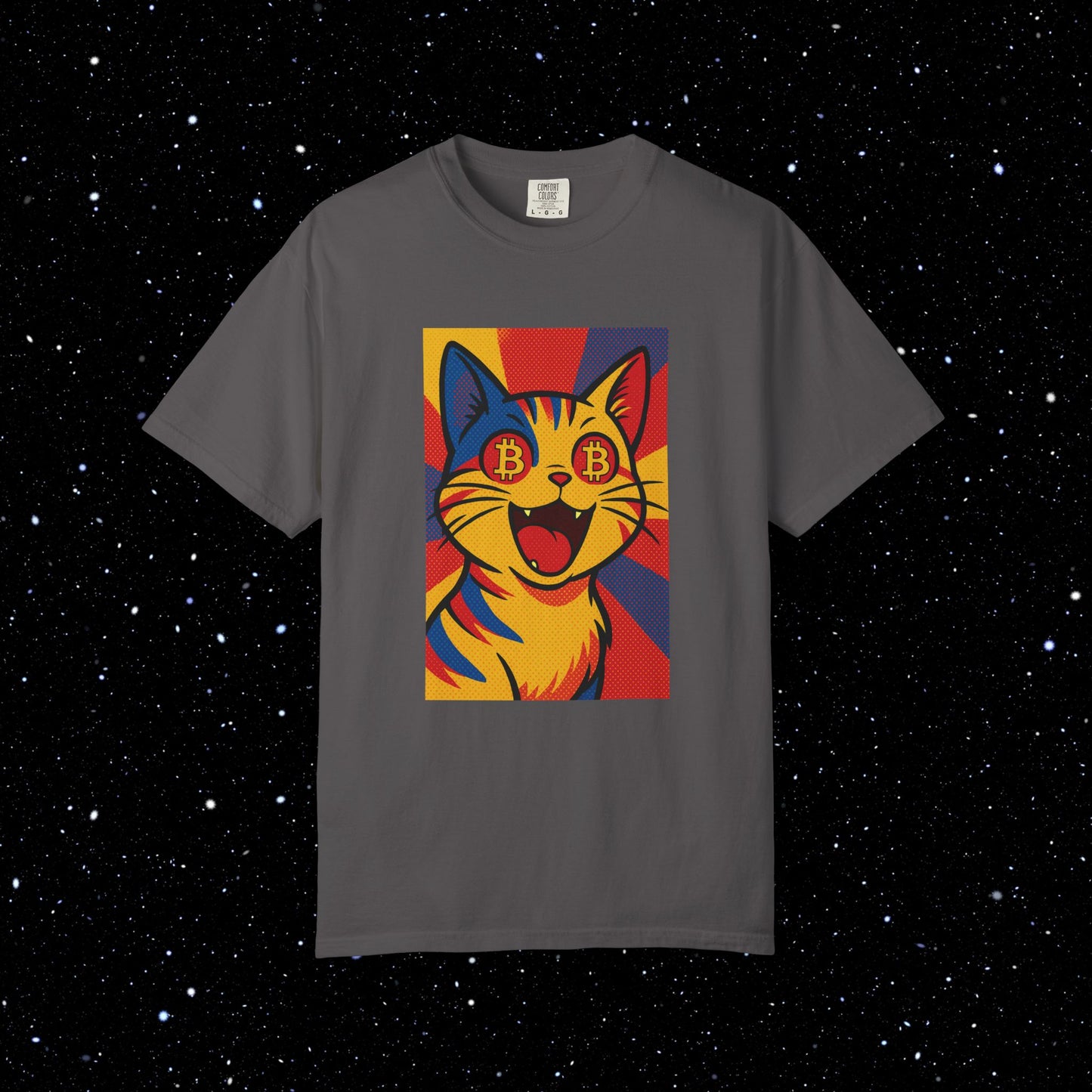 Pop Art Cat Bitcoin Graphic Tee