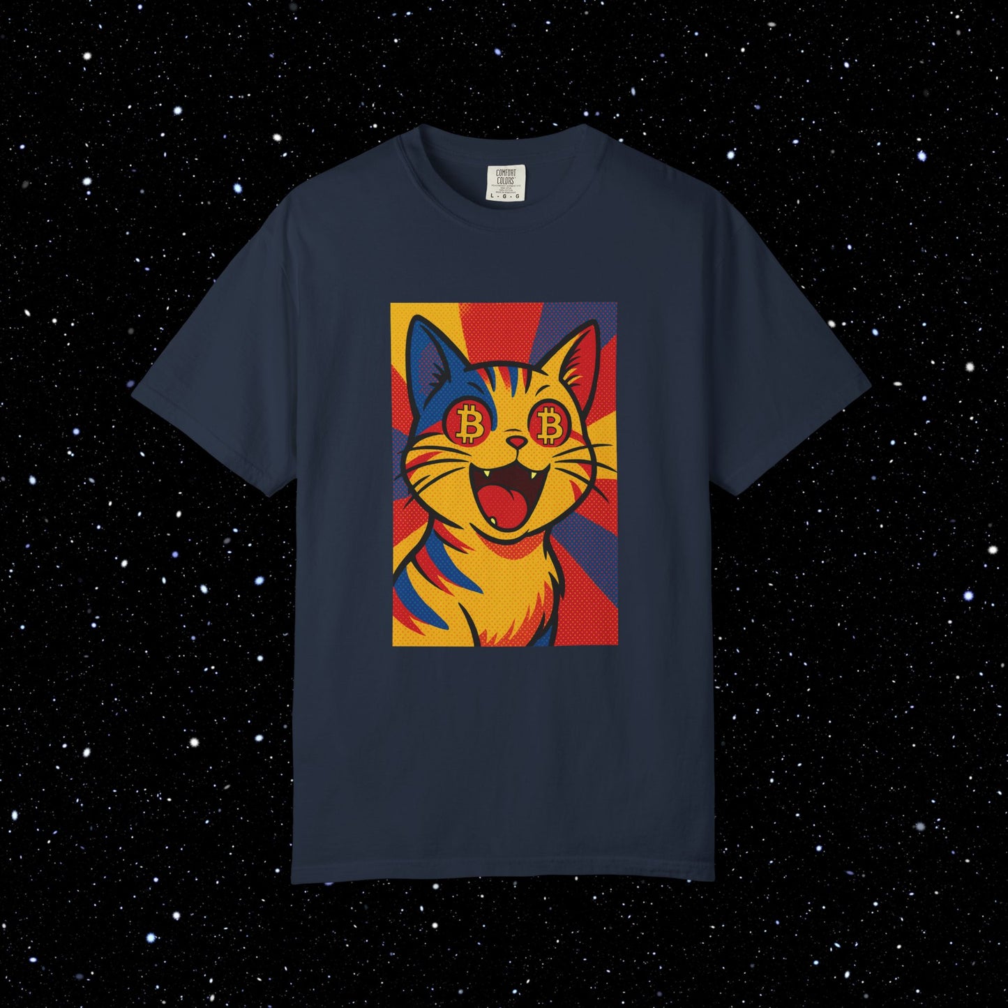 Pop Art Cat Bitcoin Graphic Tee
