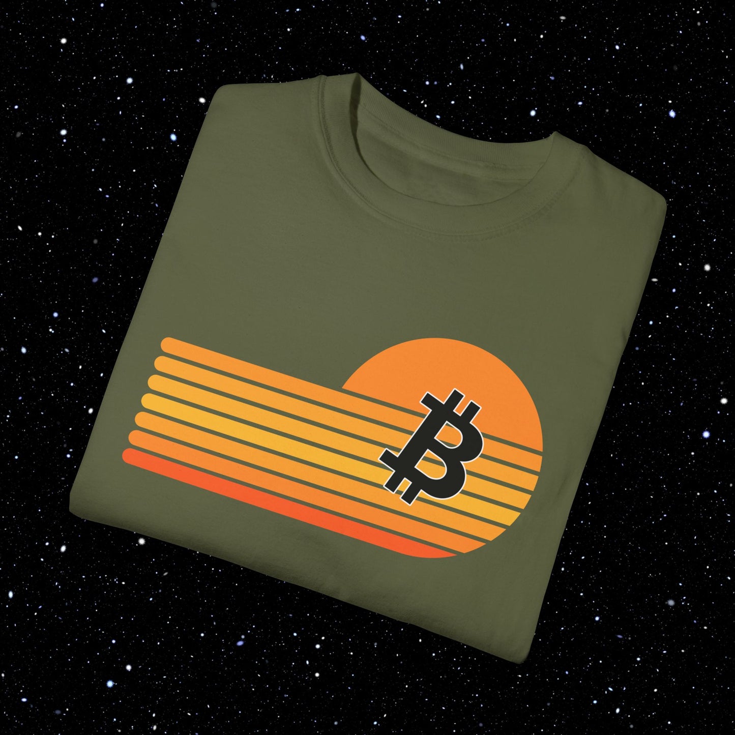 Bitcoin Retro Sunset Tee Shirt