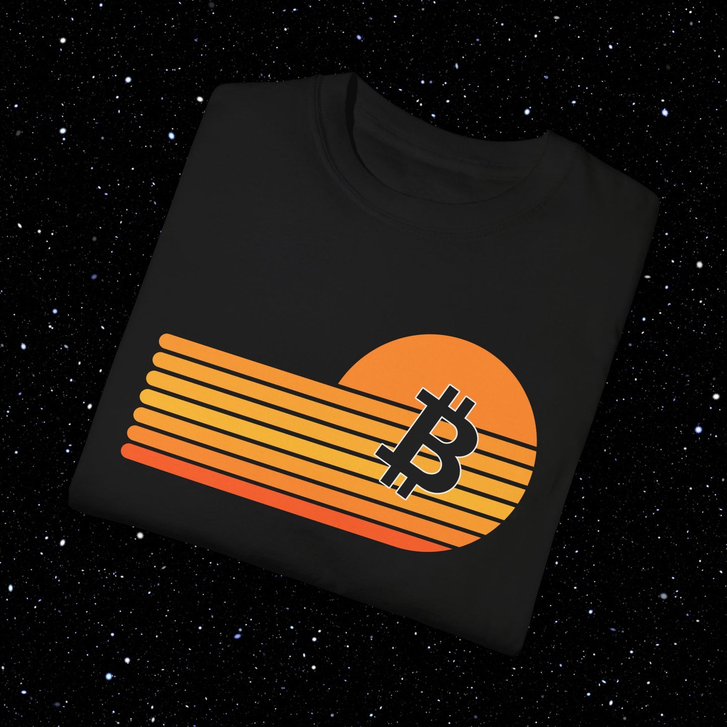 Bitcoin Retro Sunset Tee Shirt