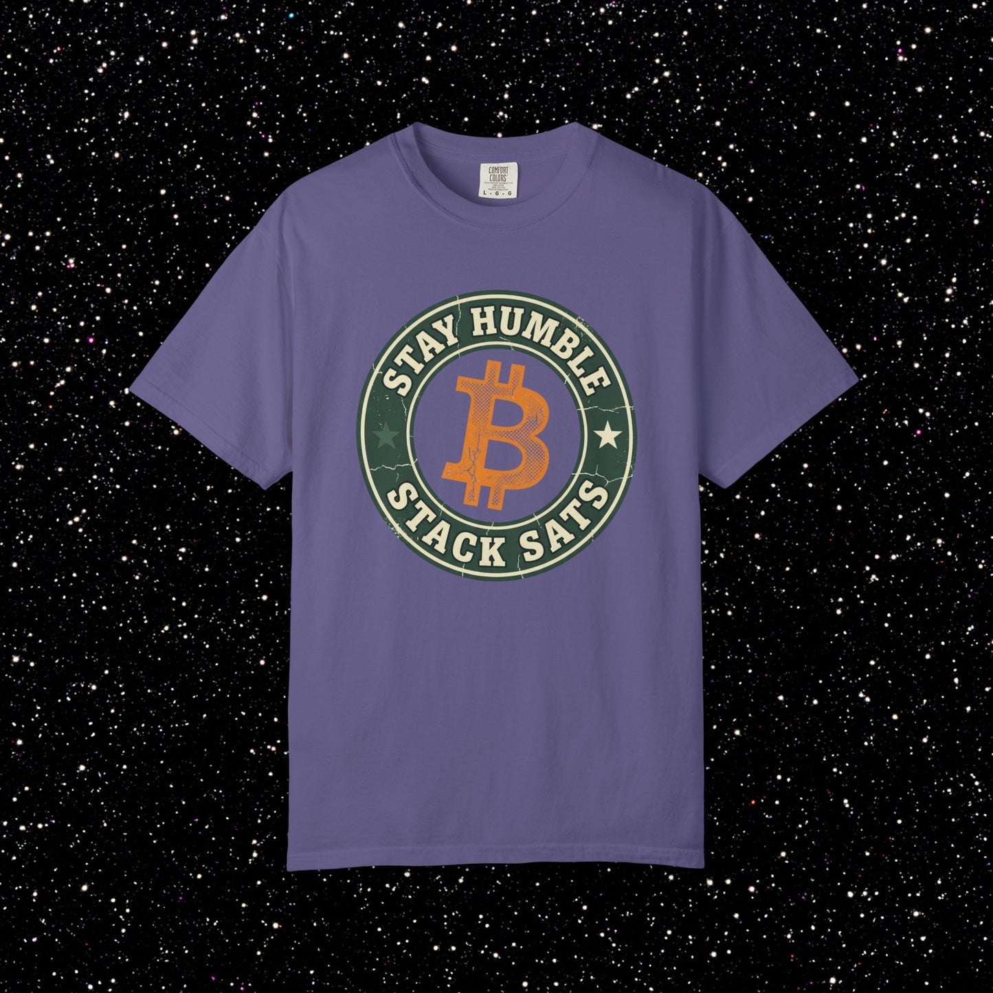 Stay Humble Stack Sats Logo Tee