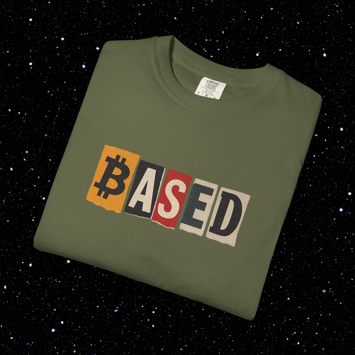 Based Cutout Comfort Colors Bitcoin Tee