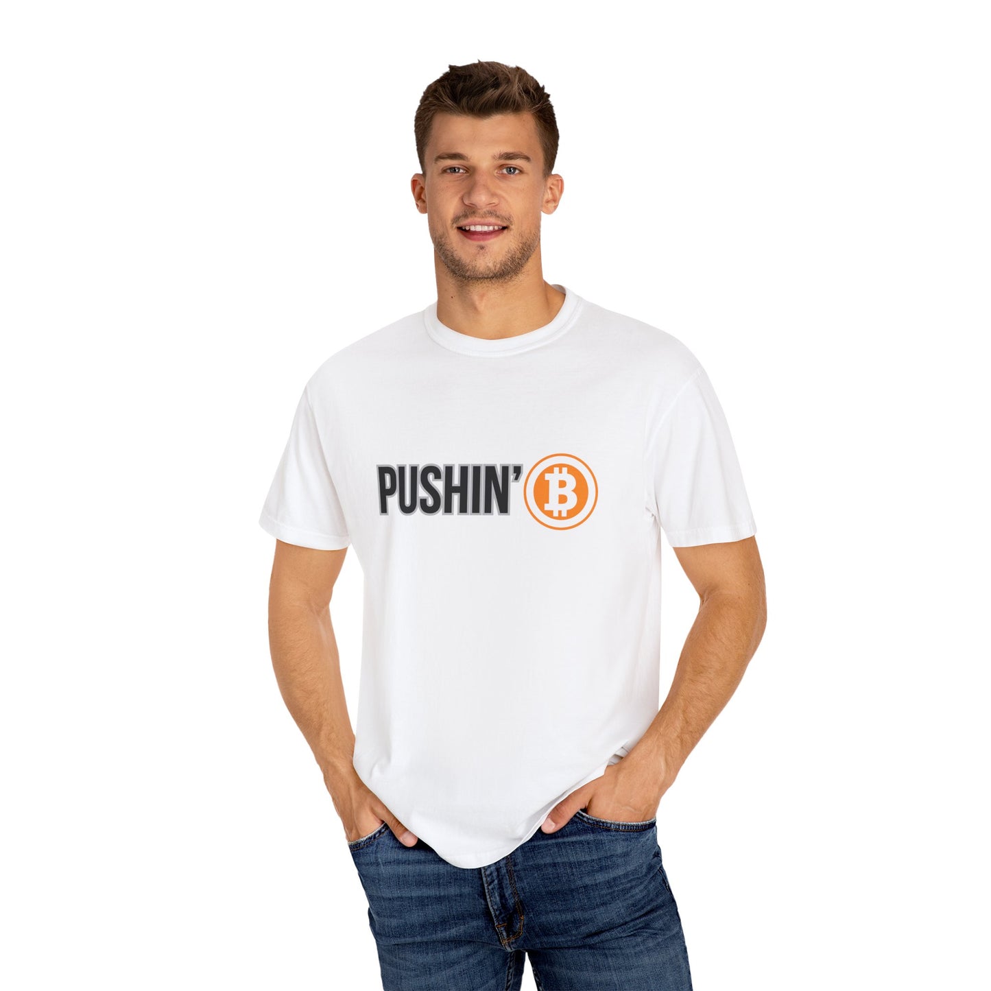Pushin’ ₿ - Comfort Colors Logo Tee Shirt