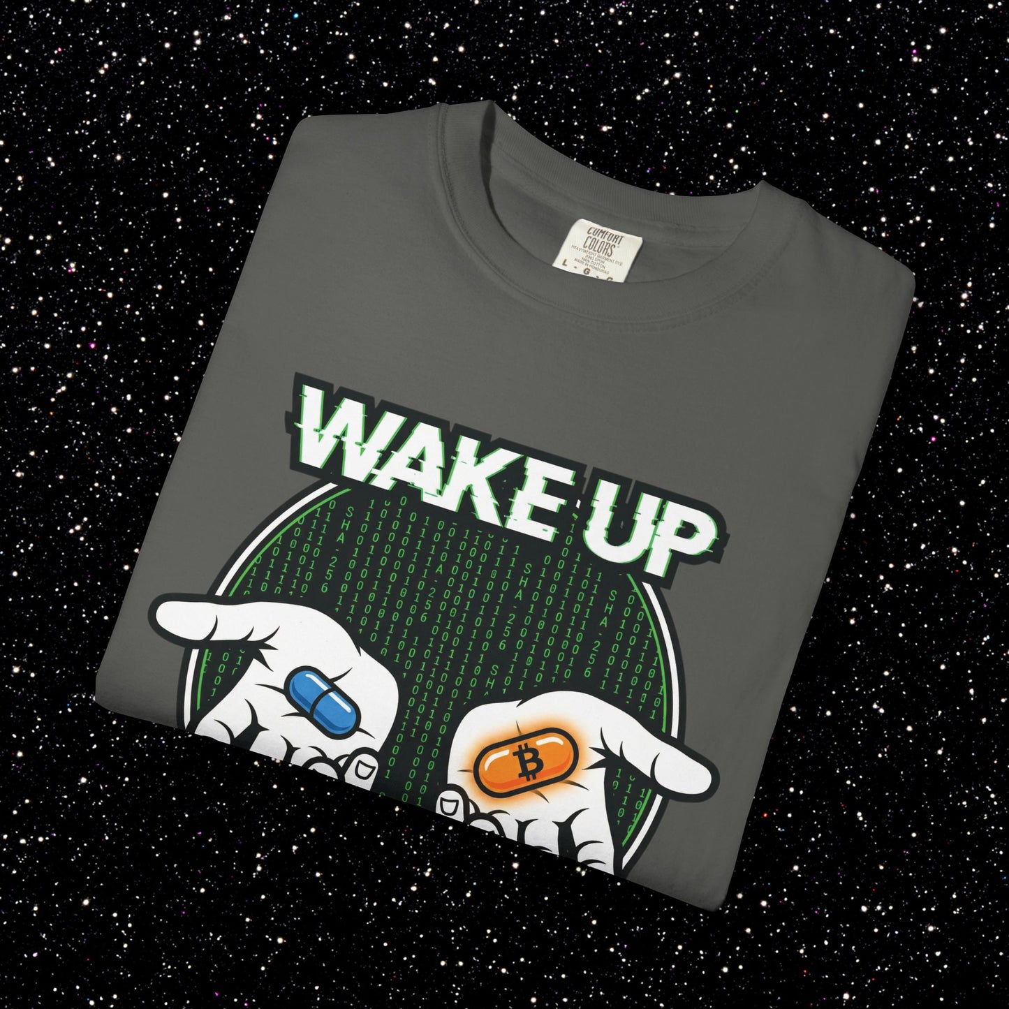 Wake Up Take the Orange Pill Bitcoin T-Shirt | Satoshi Space Club