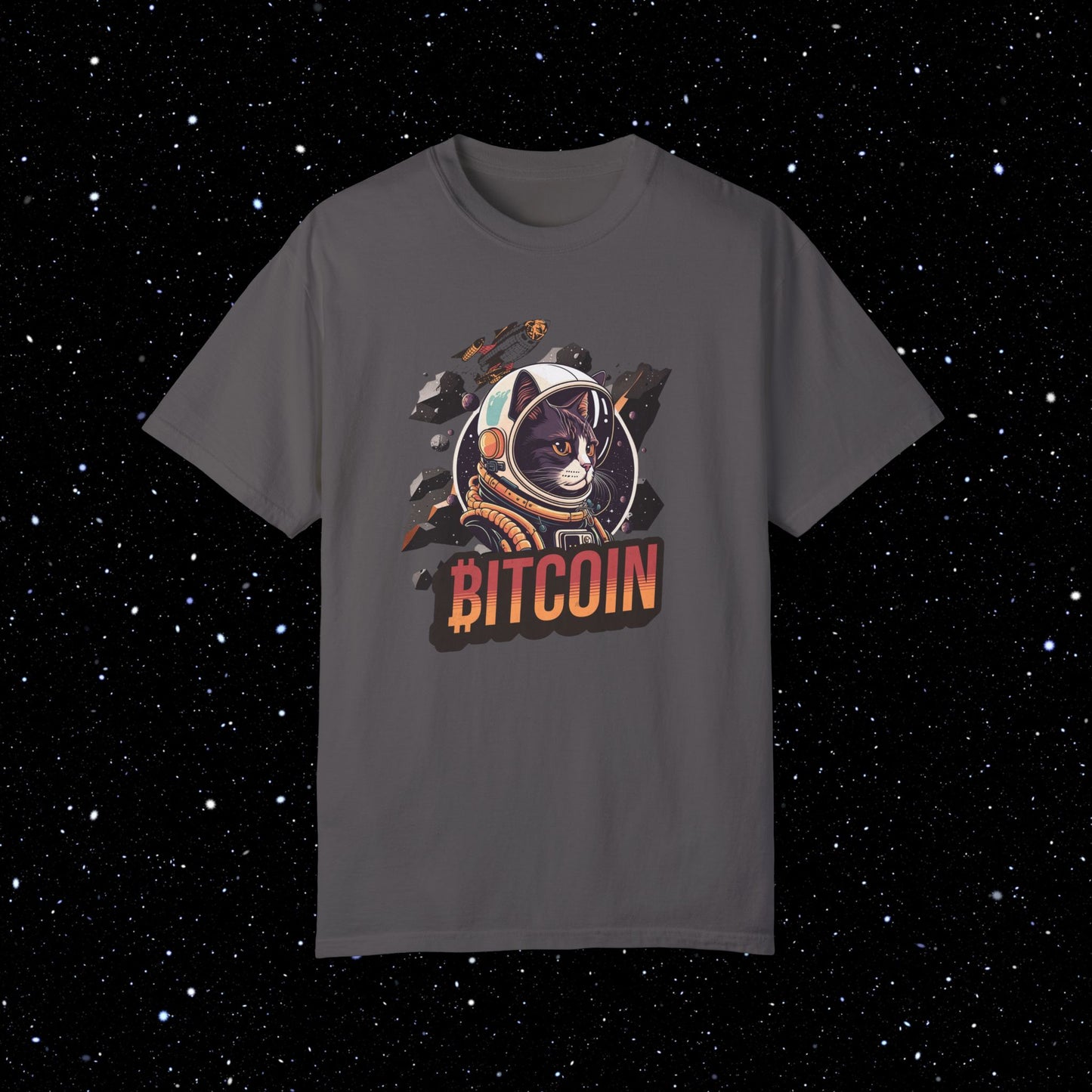 Bitcoin Catstronaut Comfort Colors Tee Shirt