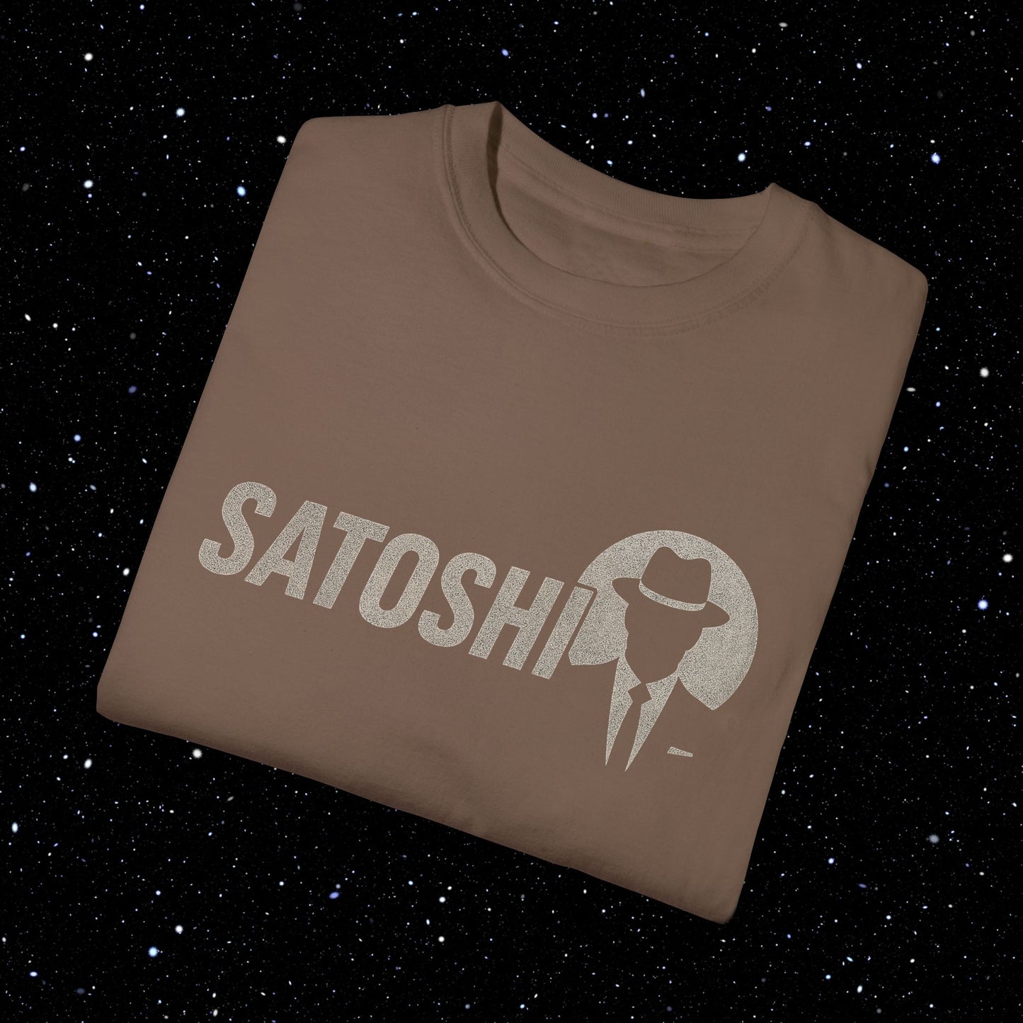 Satoshi Silhouette - Comfort Colors Bitcoin Tee Shirt