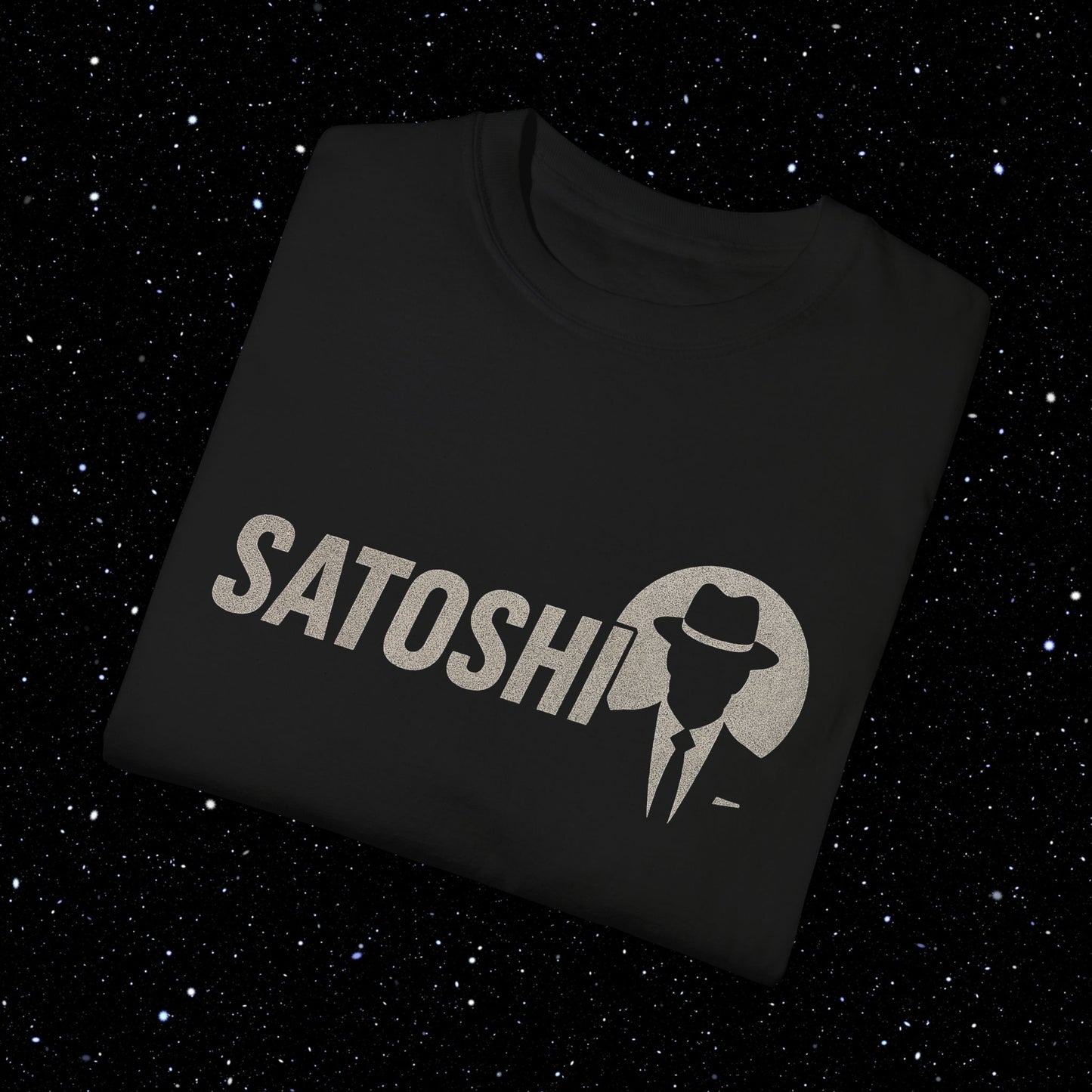 Satoshi Silhouette - Comfort Colors Bitcoin Tee Shirt