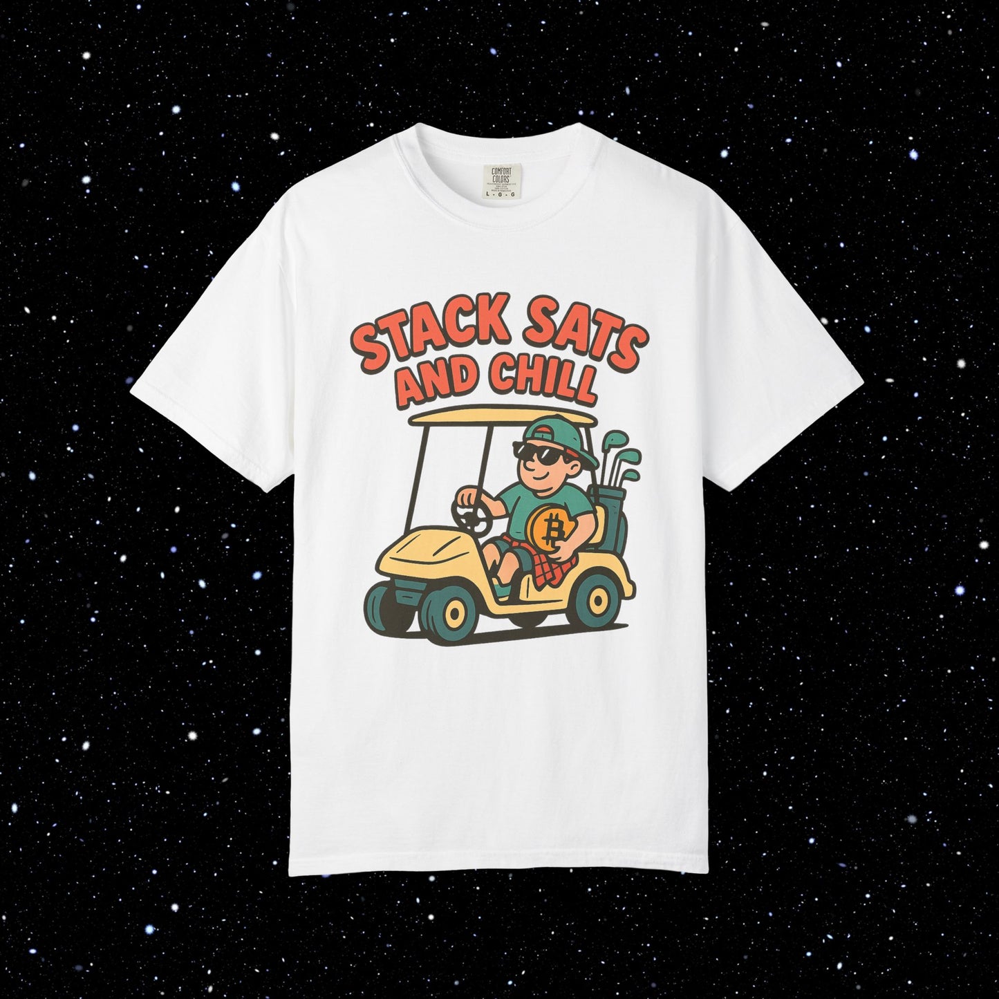 Stack sats and chill golf tee