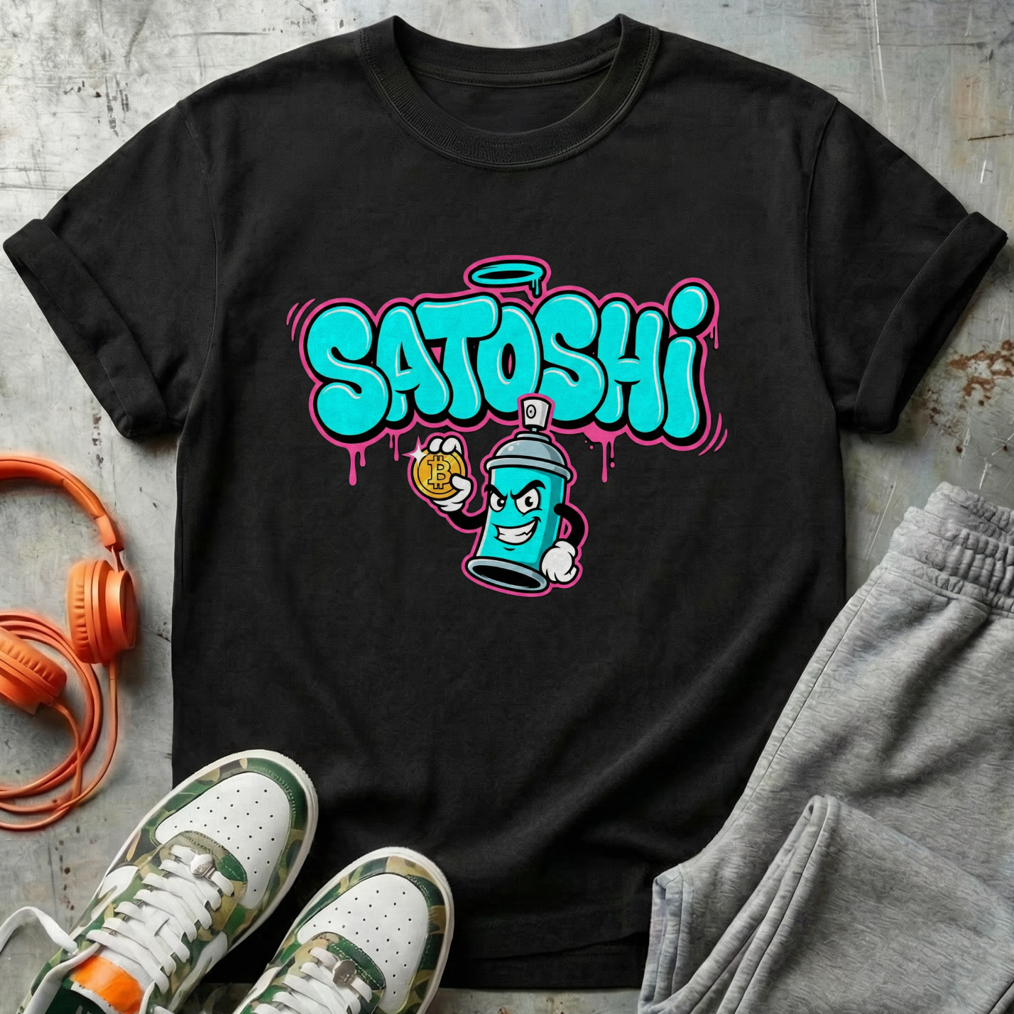 Satoshi Graffiti Bitcoin Tee